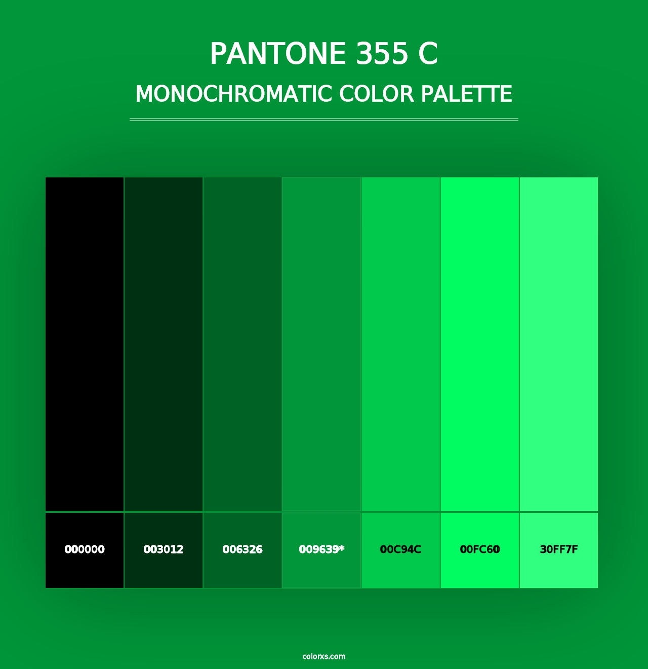 PANTONE 355 C - Monochromatic Color Palette