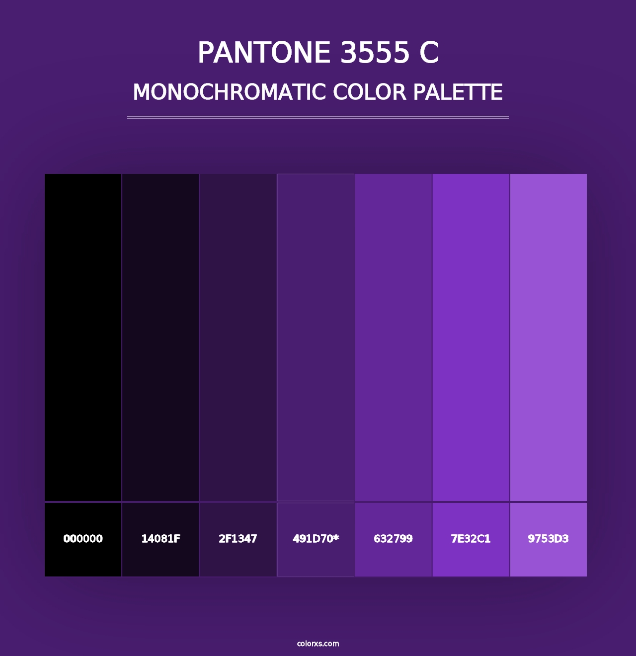 PANTONE 3555 C - Monochromatic Color Palette