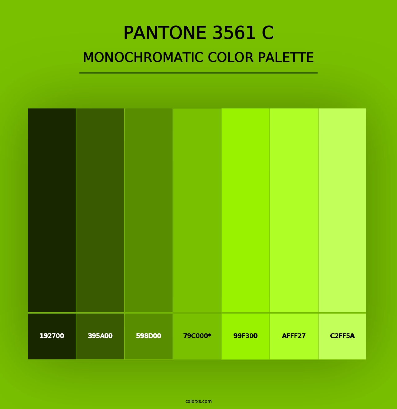 PANTONE 3561 C - Monochromatic Color Palette