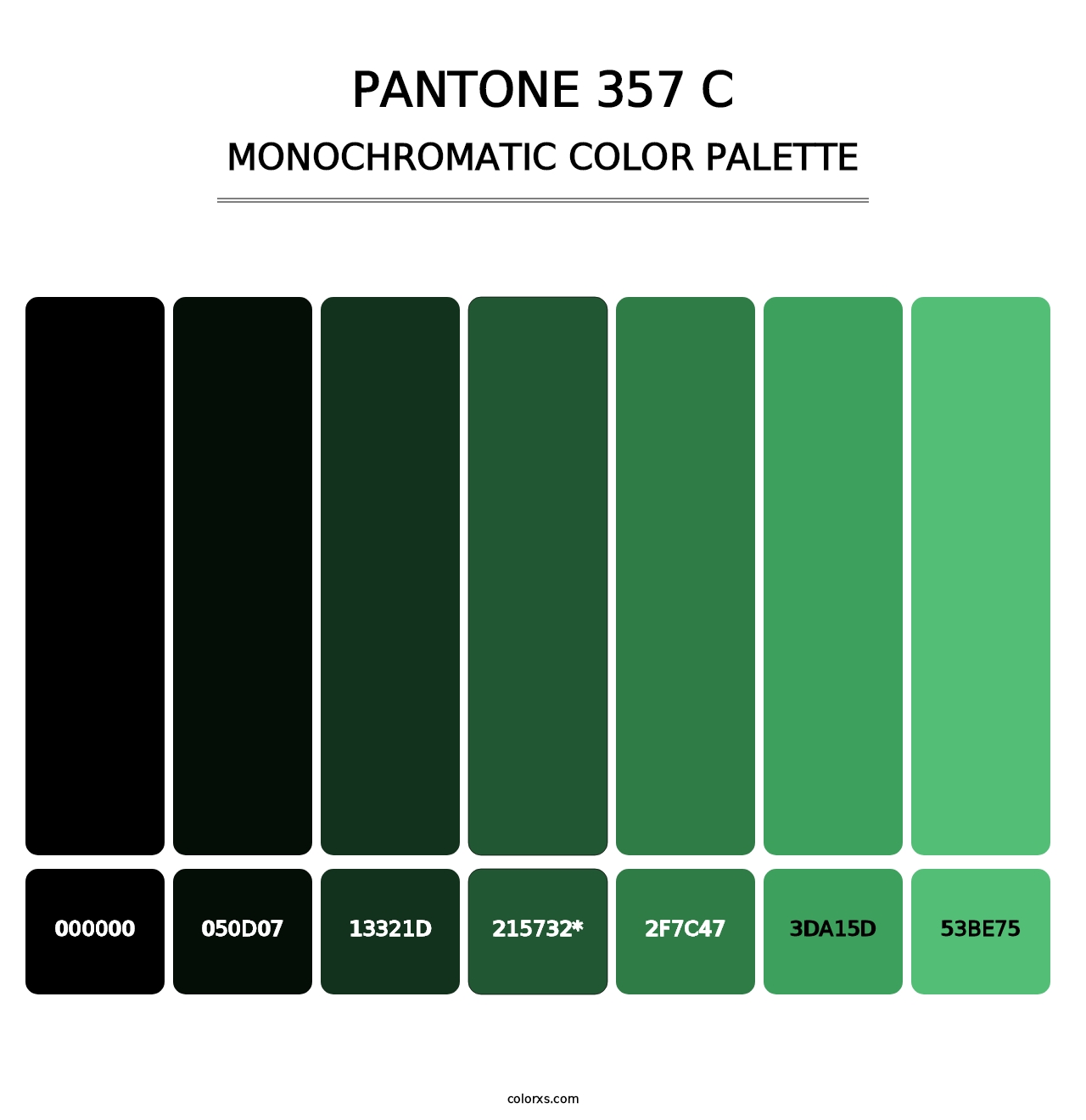 PANTONE 357 C - Monochromatic Color Palette