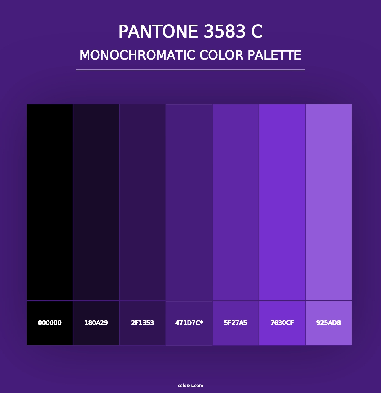 PANTONE 3583 C - Monochromatic Color Palette