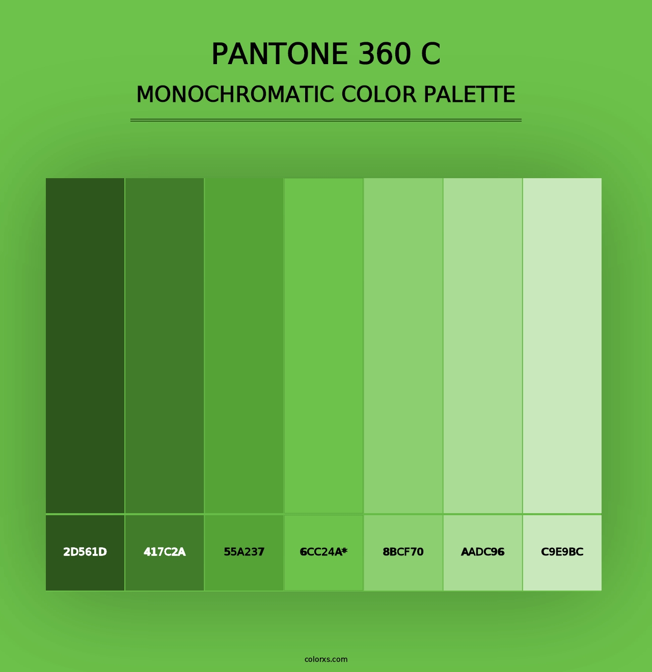 PANTONE 360 C - Monochromatic Color Palette