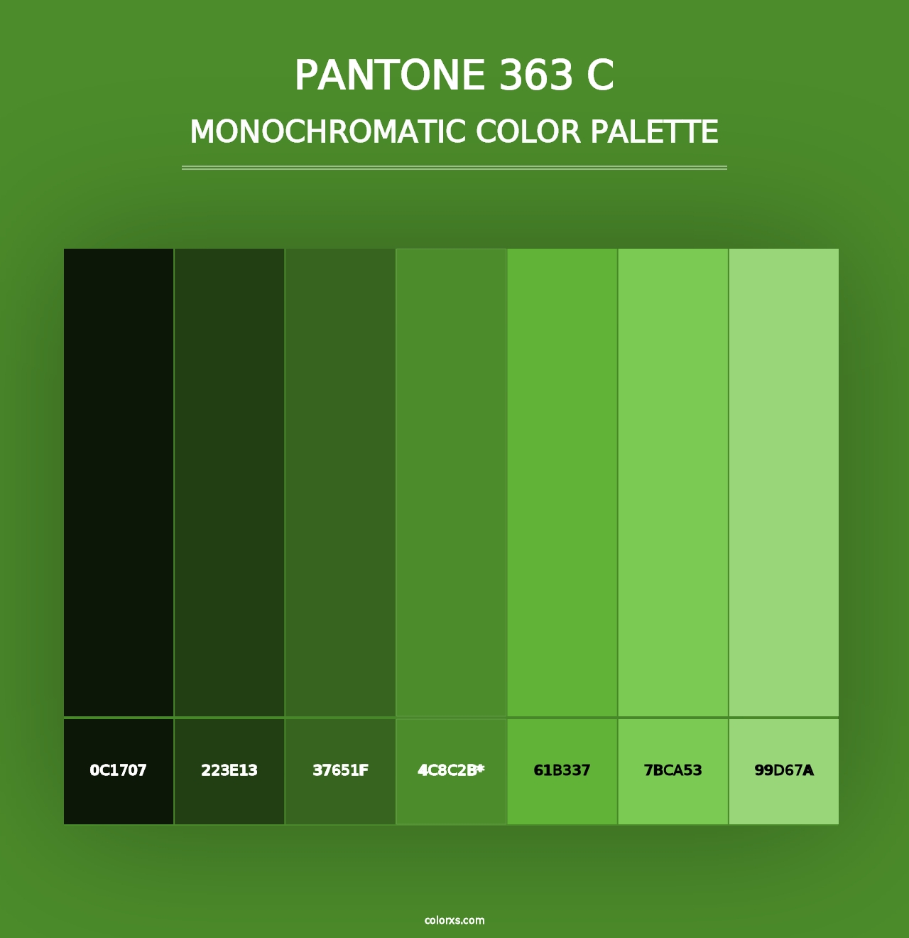 PANTONE 363 C - Monochromatic Color Palette