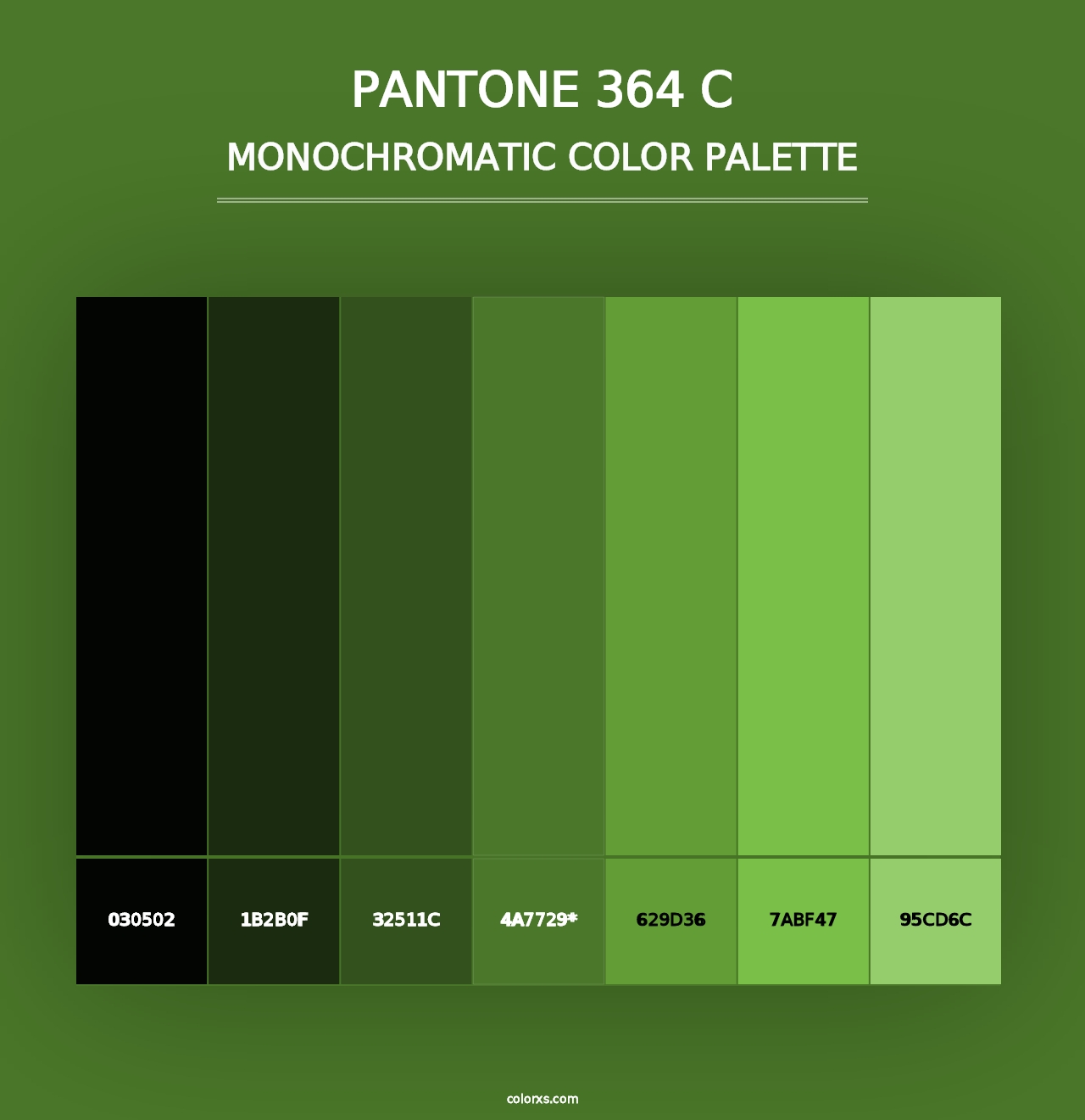 PANTONE 364 C - Monochromatic Color Palette