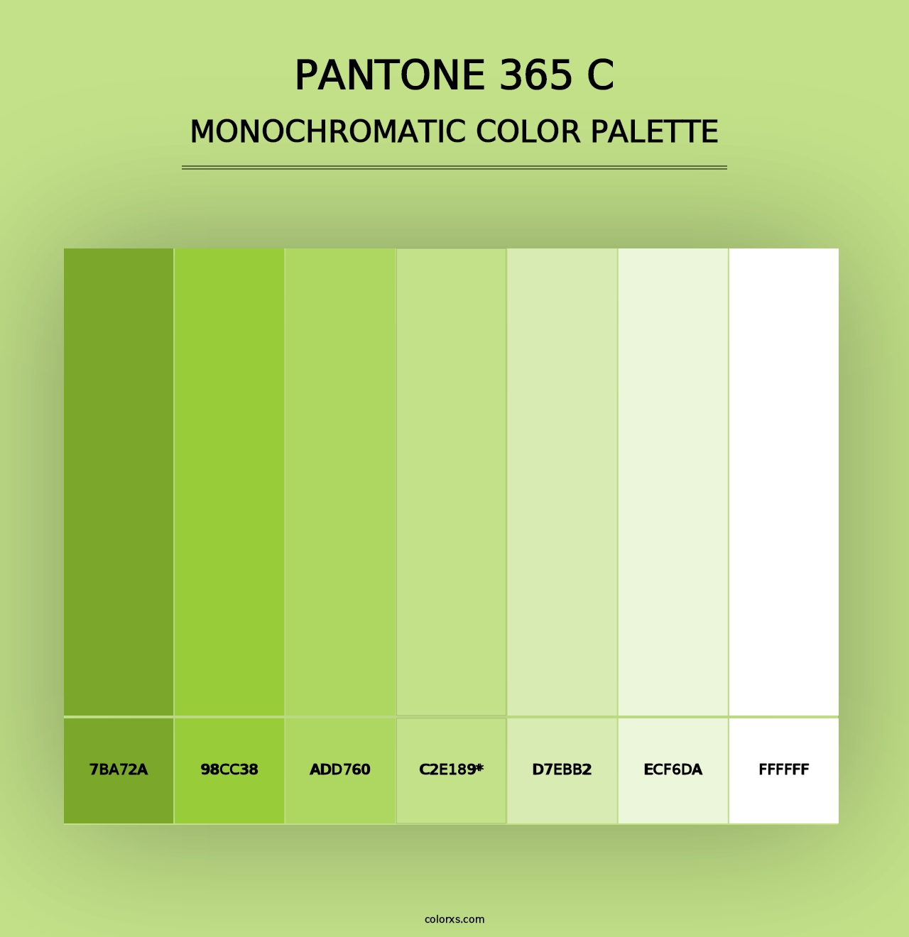 PANTONE 365 C - Monochromatic Color Palette