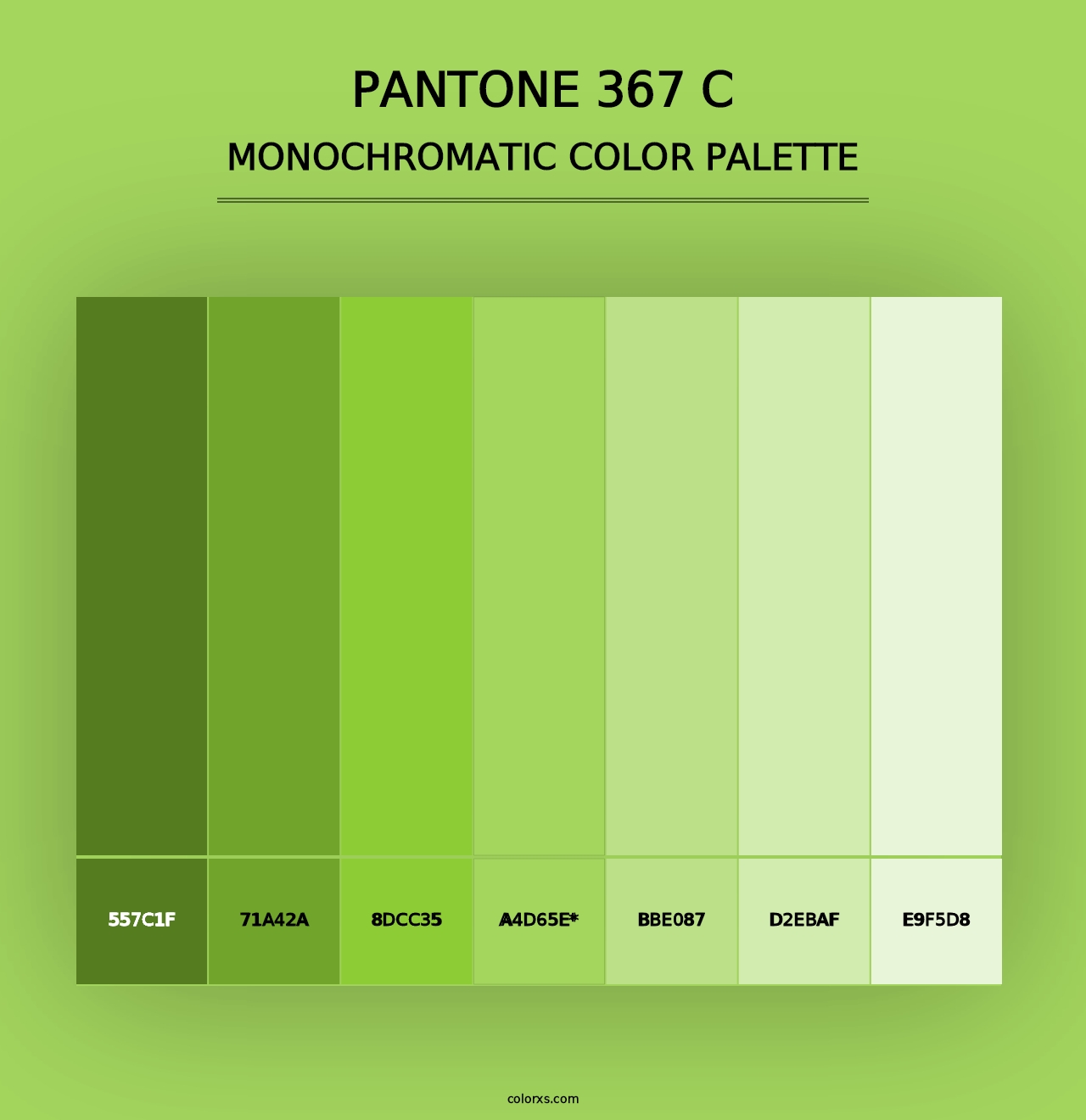 PANTONE 367 C - Monochromatic Color Palette