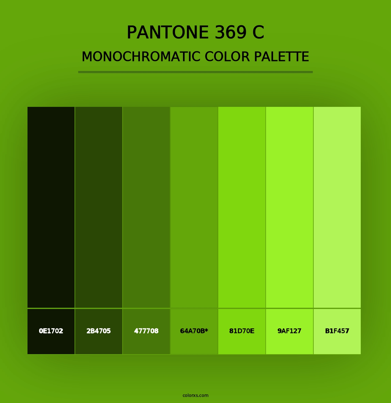 PANTONE 369 C - Monochromatic Color Palette