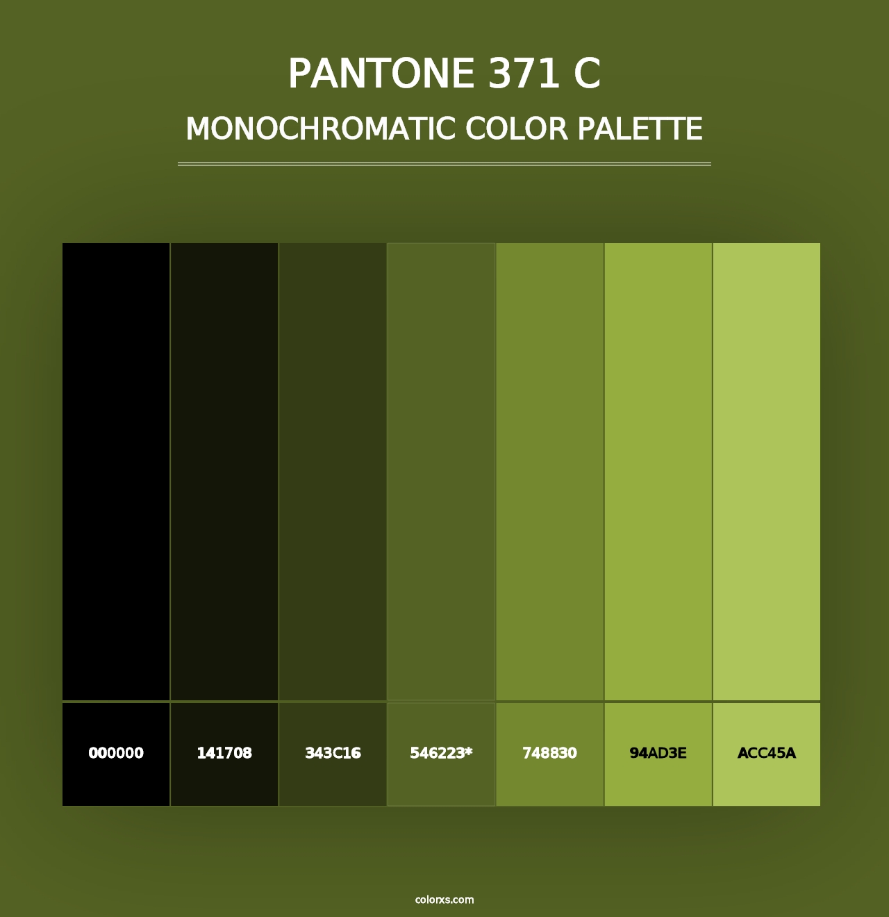 PANTONE 371 C - Monochromatic Color Palette