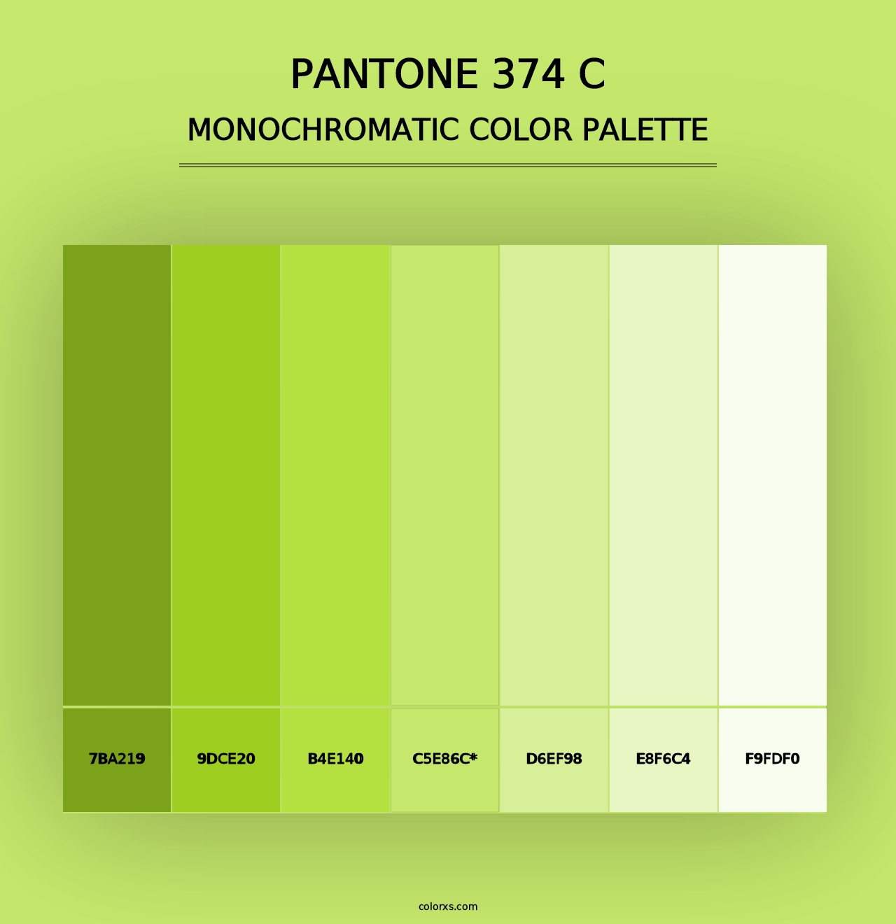 PANTONE 374 C - Monochromatic Color Palette