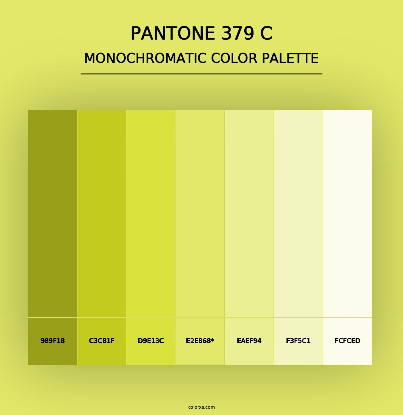 PANTONE 379 C - Monochromatic Color Palette