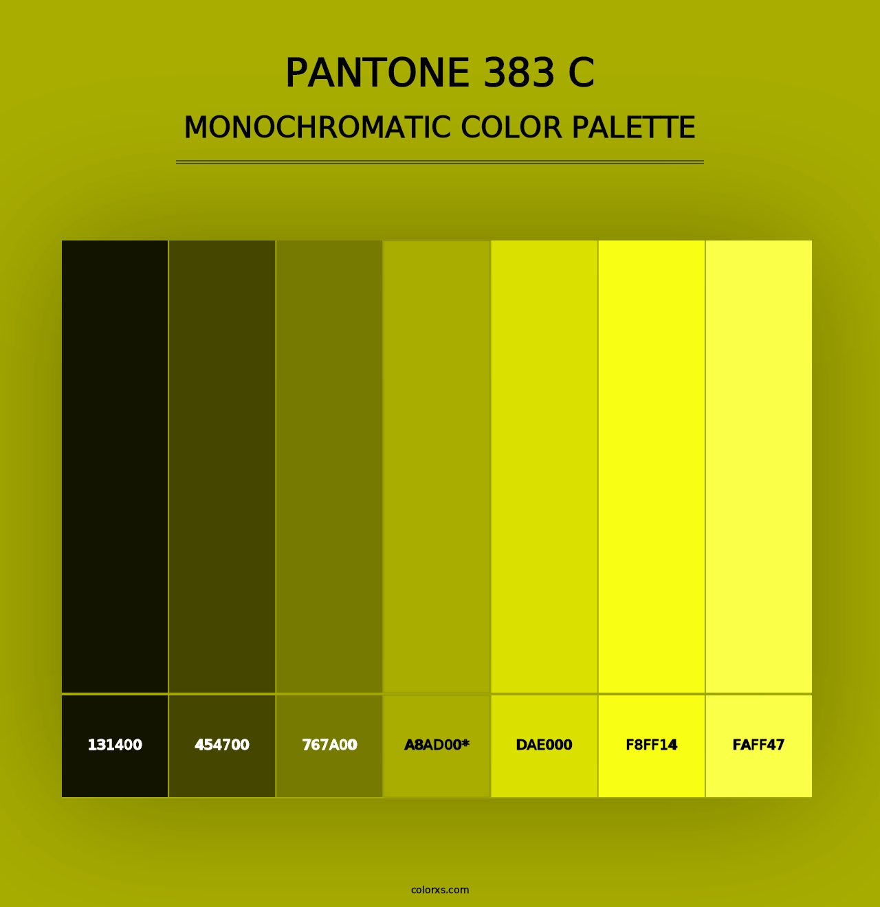 PANTONE 383 C - Monochromatic Color Palette