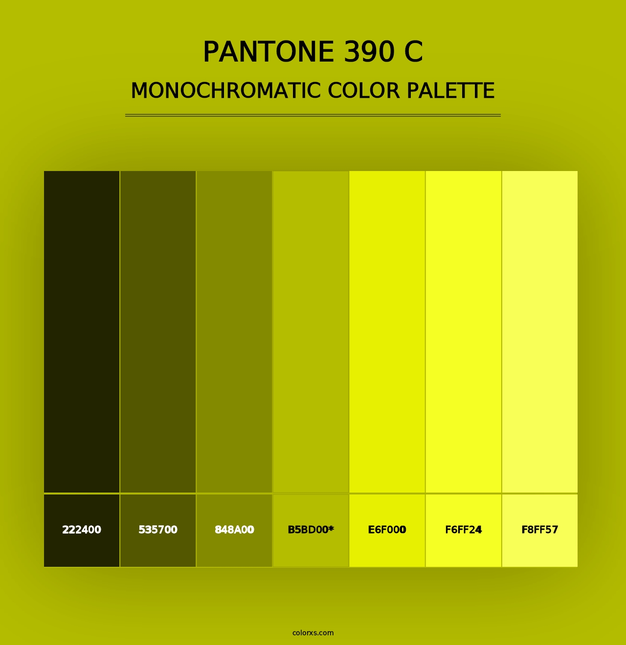 PANTONE 390 C - Monochromatic Color Palette