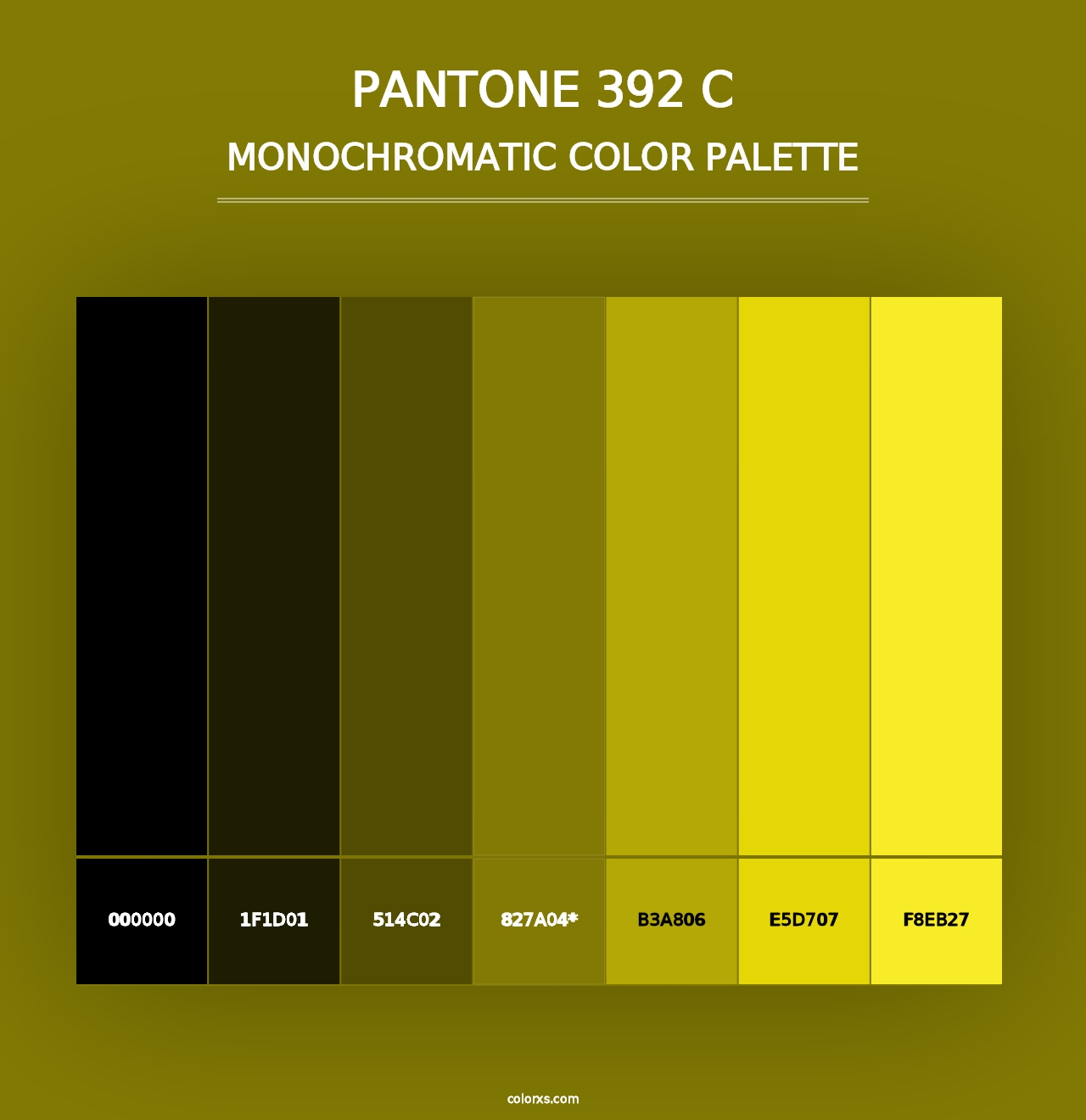 PANTONE 392 C - Monochromatic Color Palette