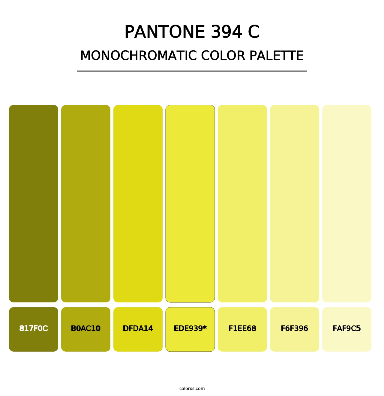 PANTONE 394 C - Monochromatic Color Palette