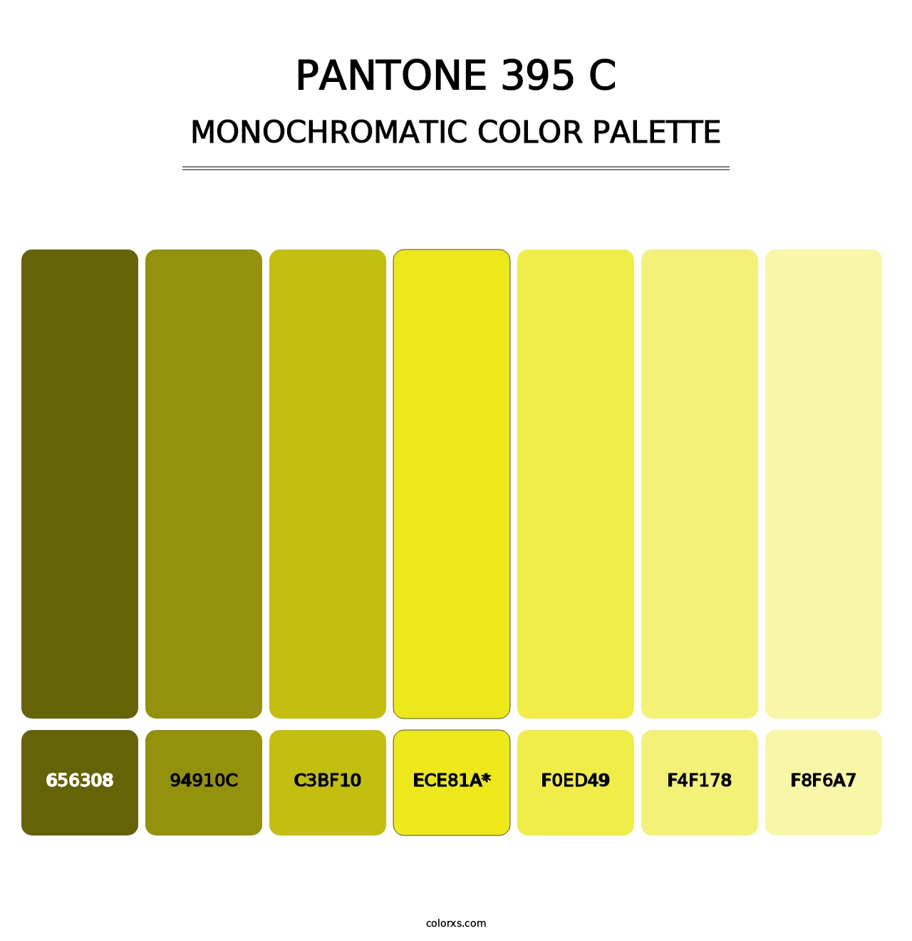 PANTONE 395 C - Monochromatic Color Palette