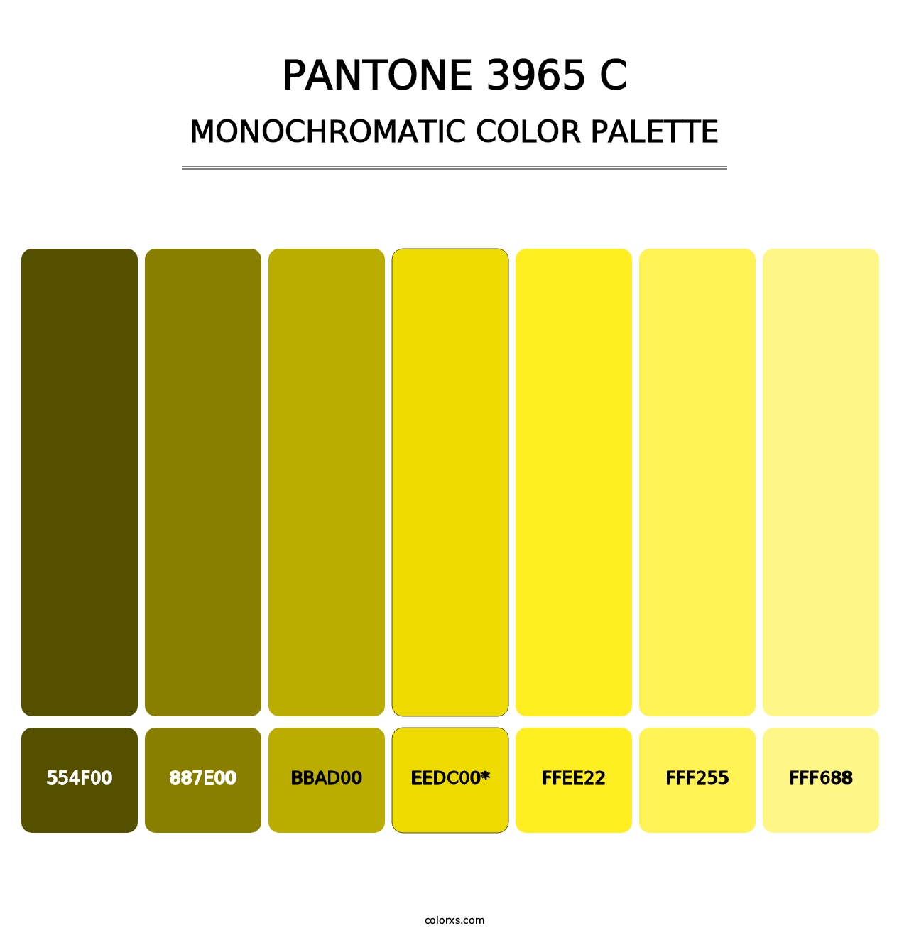 PANTONE 3965 C - Monochromatic Color Palette