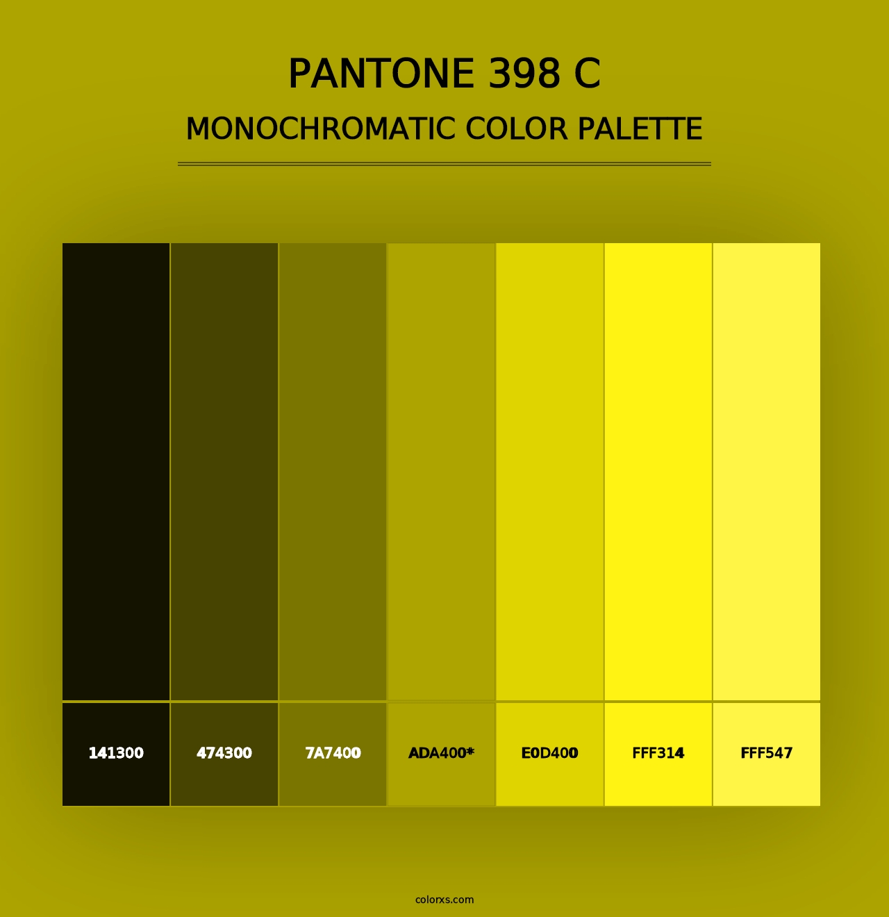 PANTONE 398 C - Monochromatic Color Palette