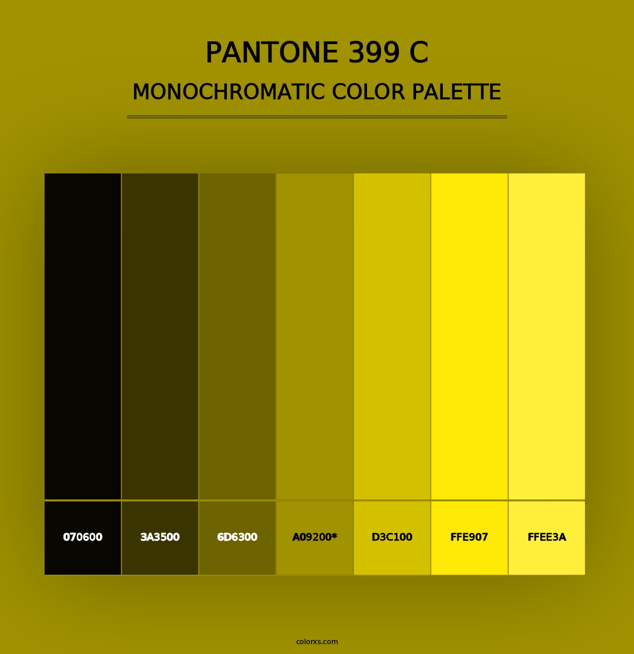 PANTONE 399 C - Monochromatic Color Palette