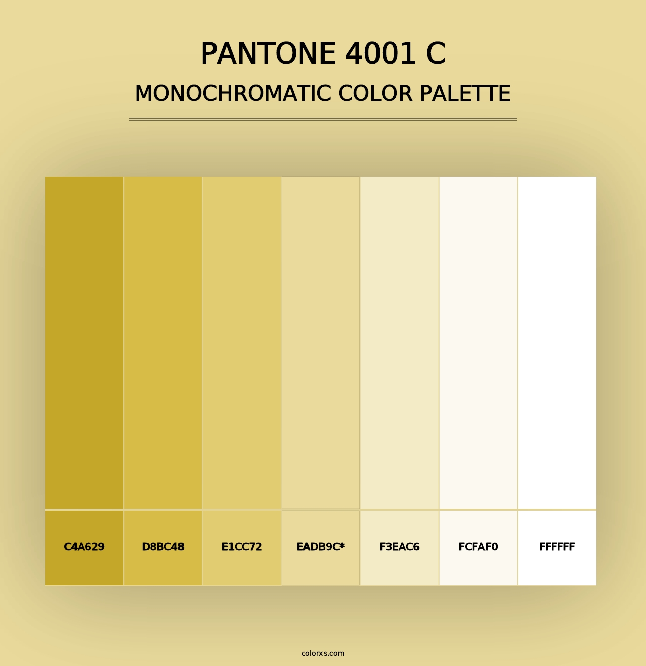 PANTONE 4001 C - Monochromatic Color Palette