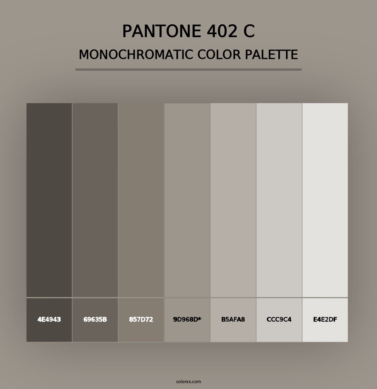 PANTONE 402 C - Monochromatic Color Palette