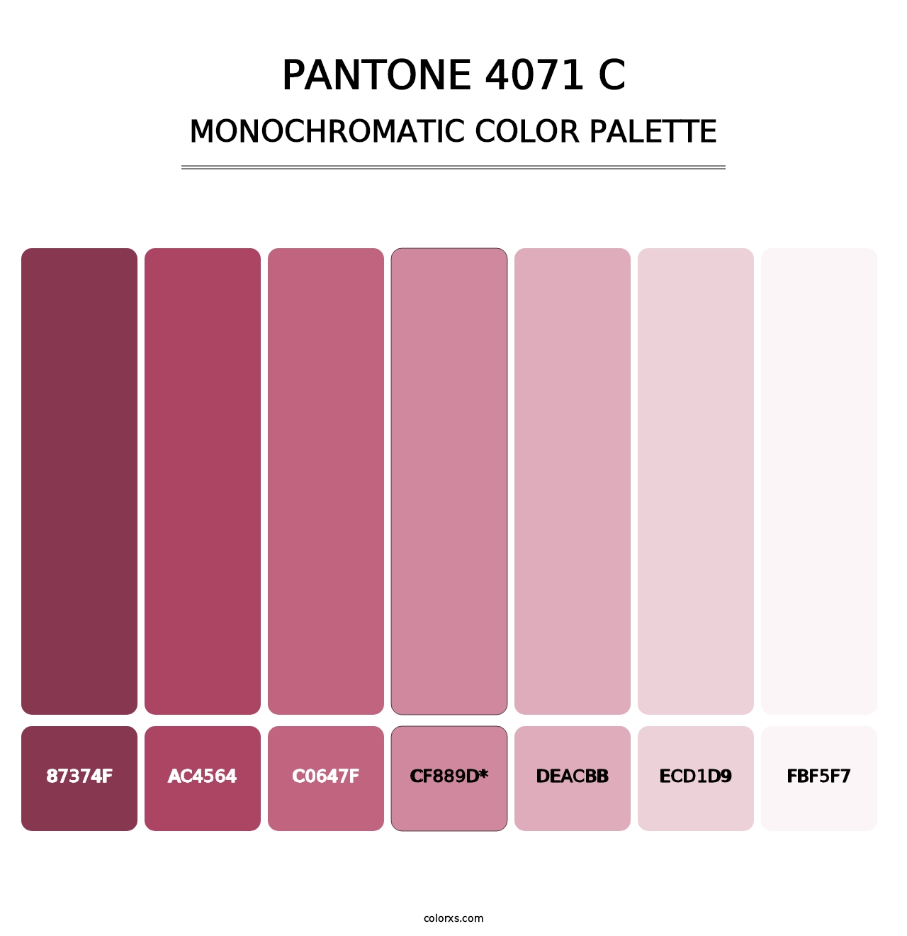 PANTONE 4071 C - Monochromatic Color Palette