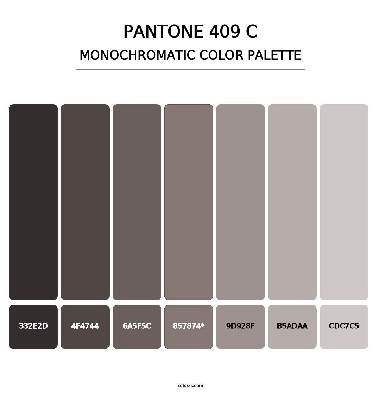 PANTONE 409 C - Monochromatic Color Palette