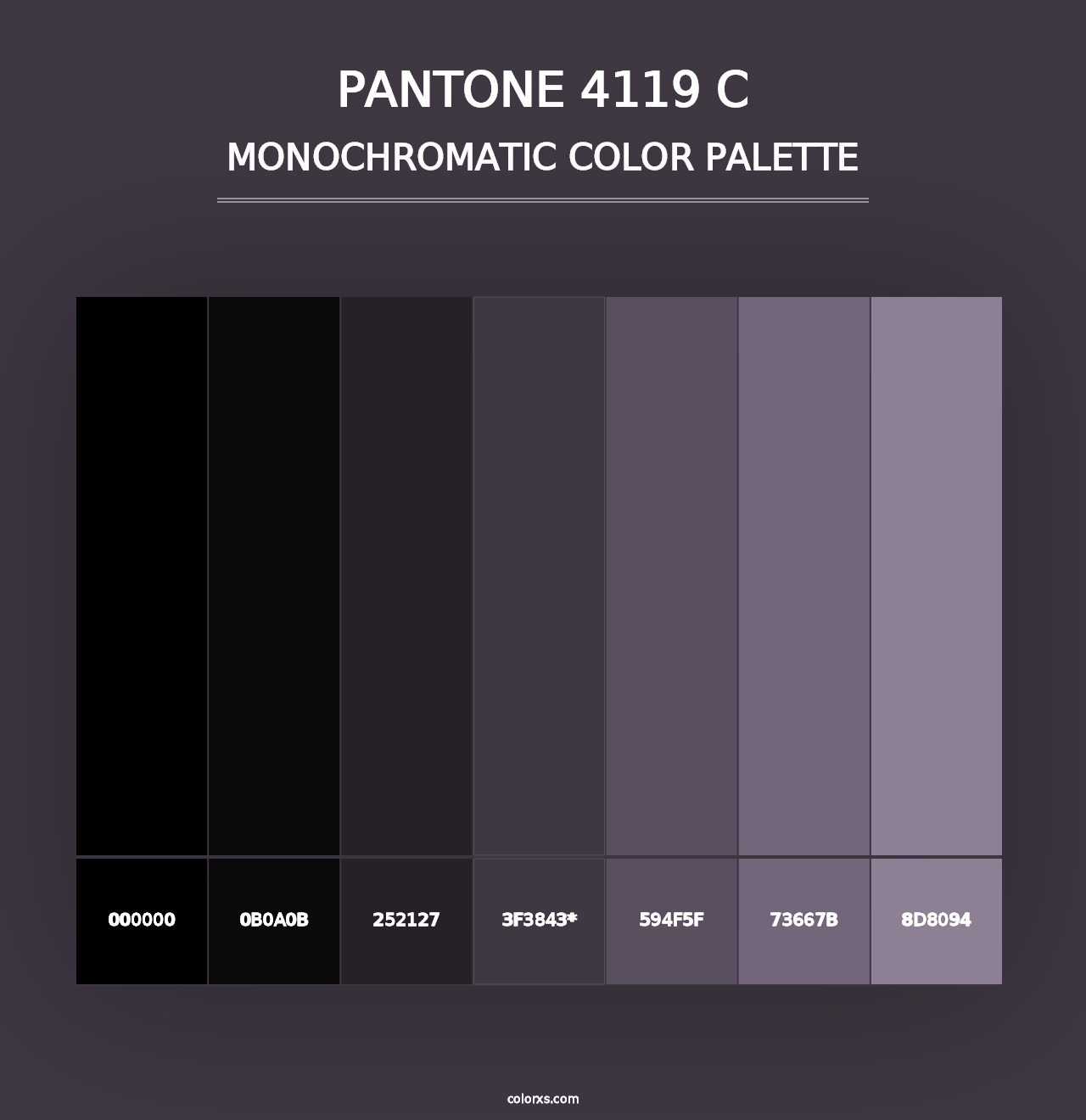 PANTONE 4119 C - Monochromatic Color Palette