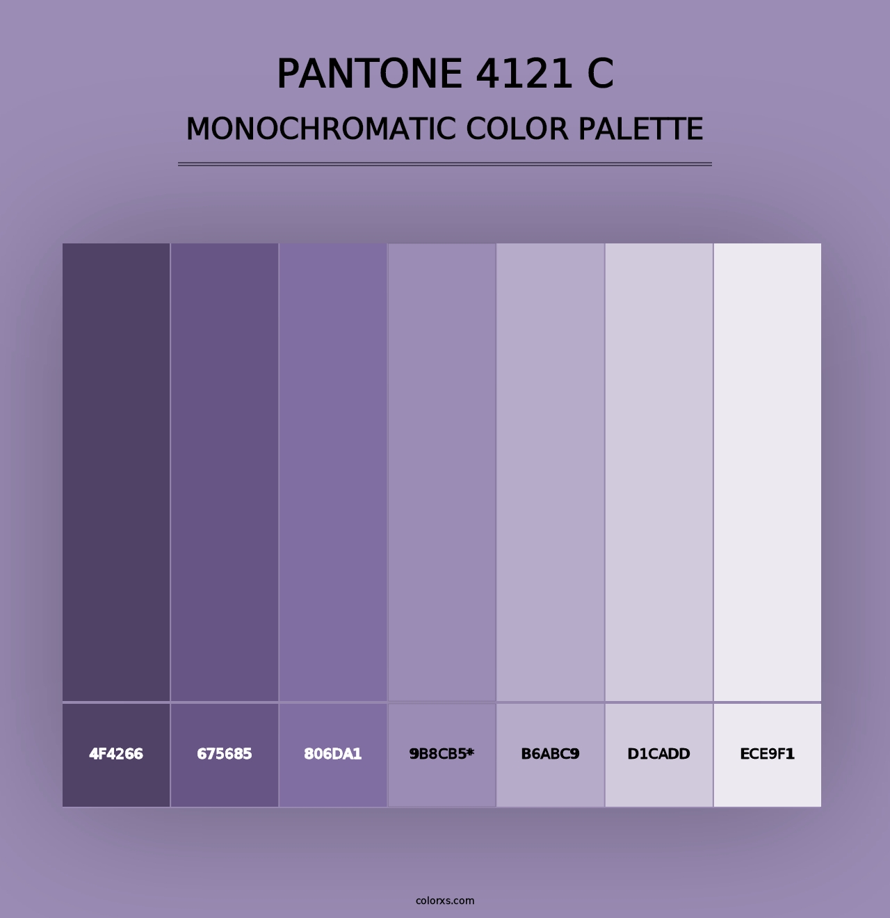 PANTONE 4121 C - Monochromatic Color Palette