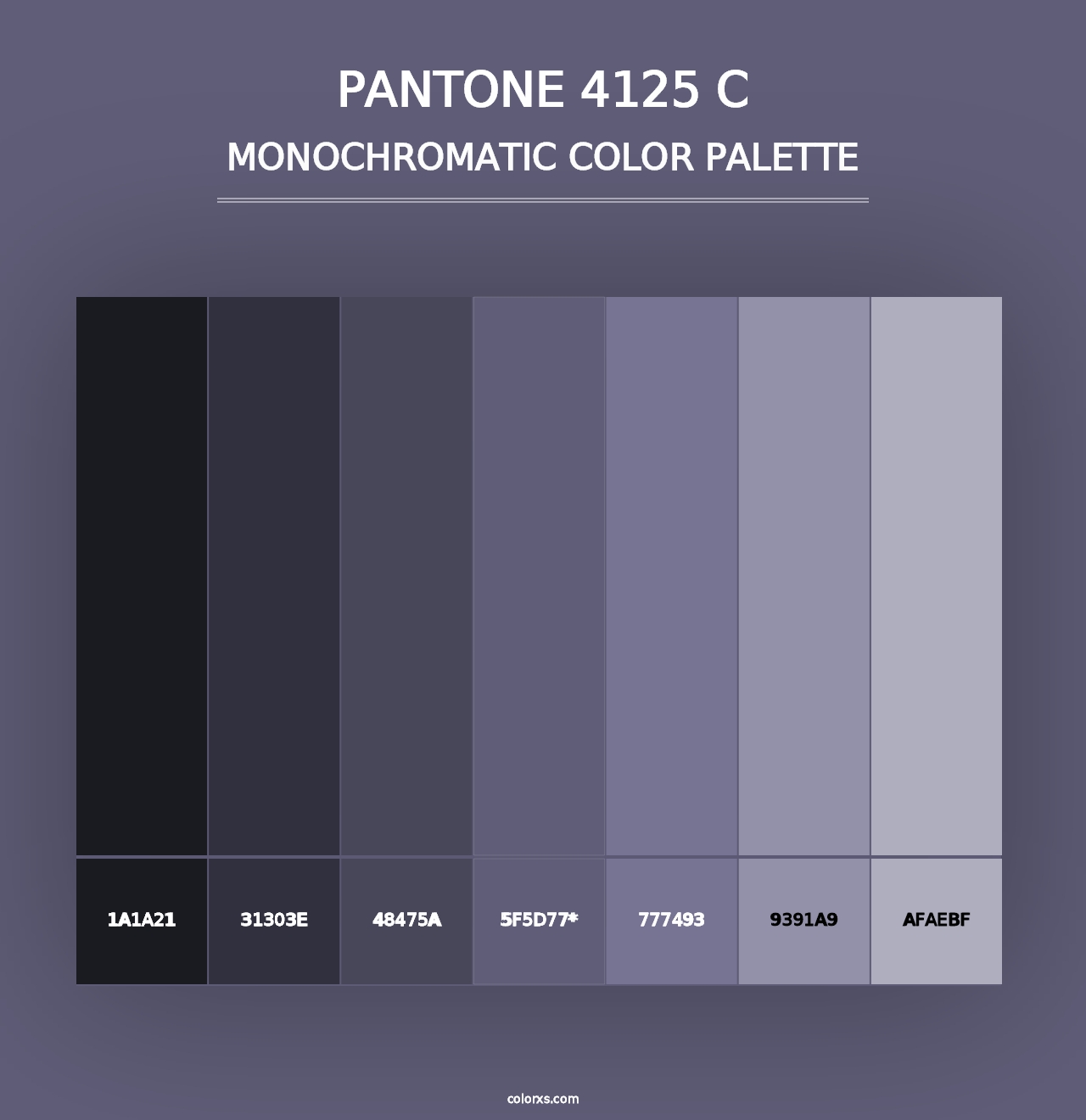 PANTONE 4125 C - Monochromatic Color Palette