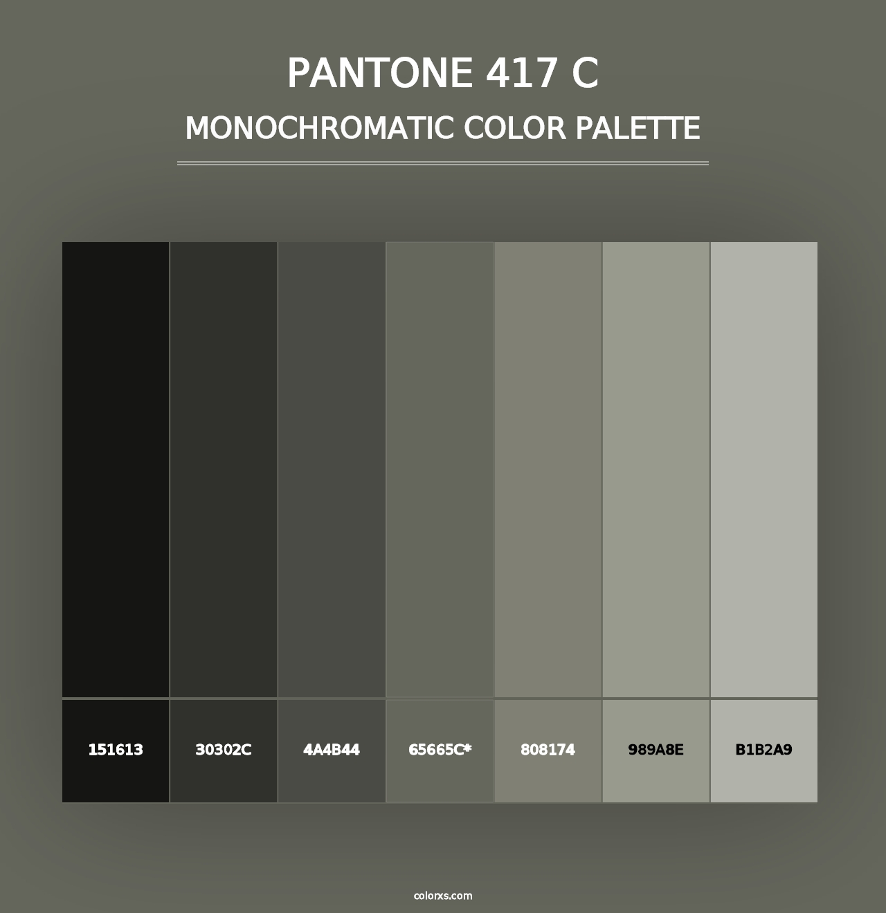 PANTONE 417 C - Monochromatic Color Palette