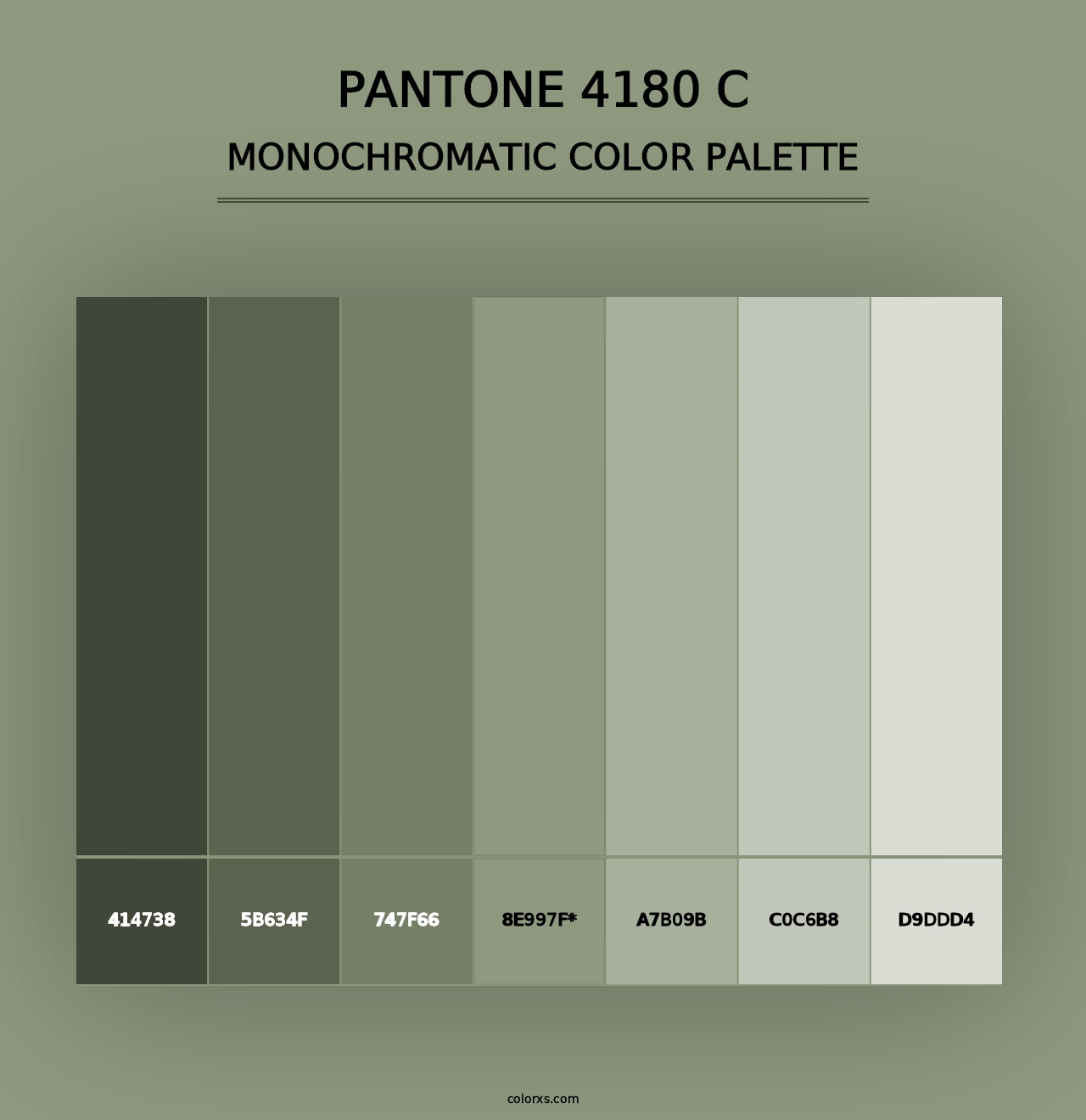 PANTONE 4180 C - Monochromatic Color Palette