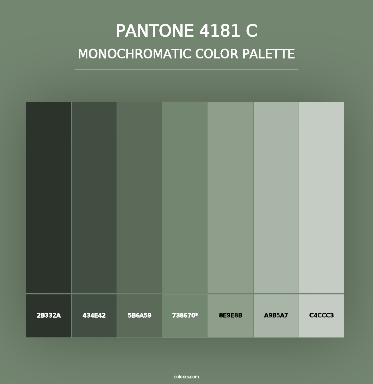 PANTONE 4181 C - Monochromatic Color Palette