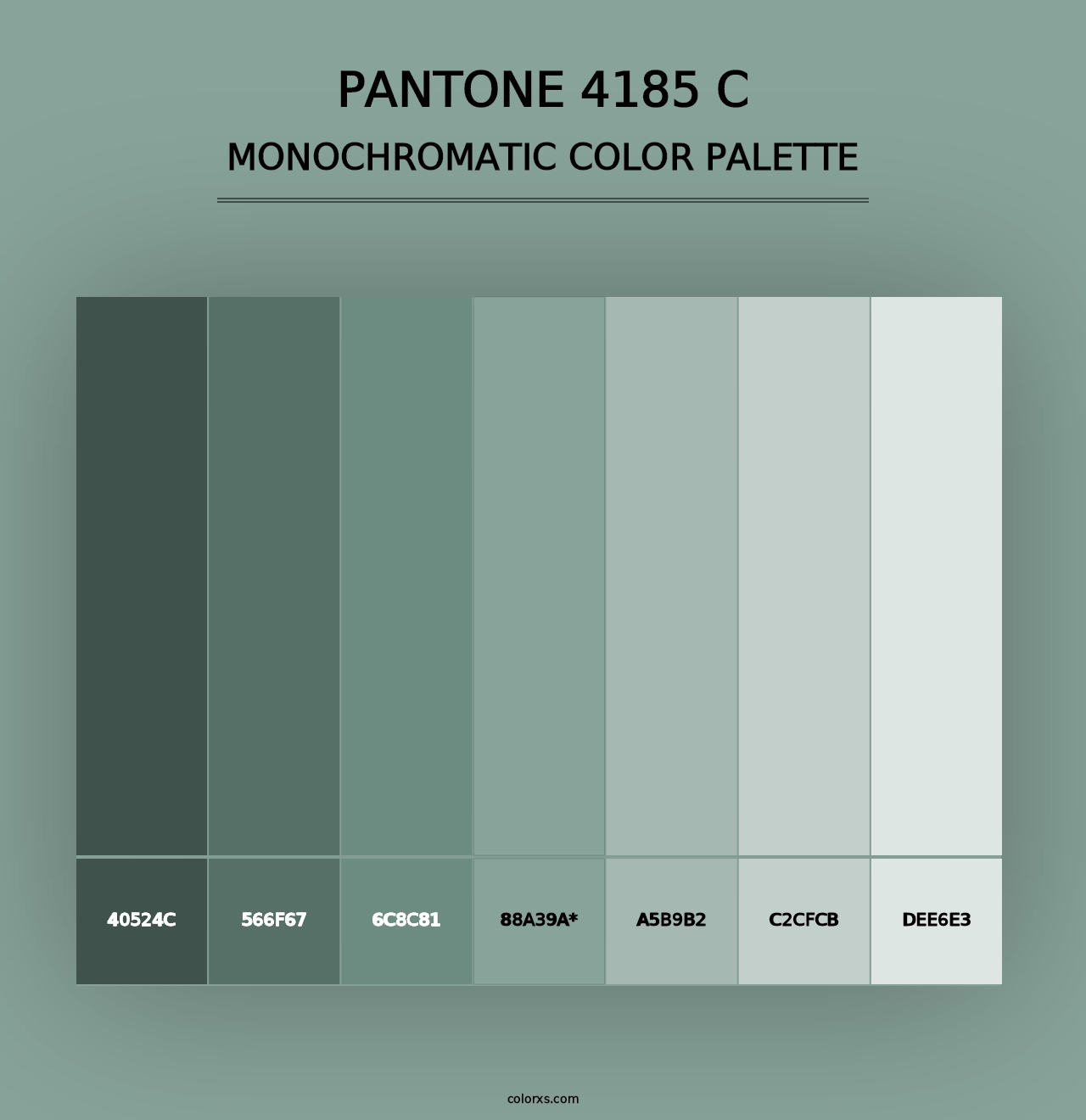 PANTONE 4185 C - Monochromatic Color Palette