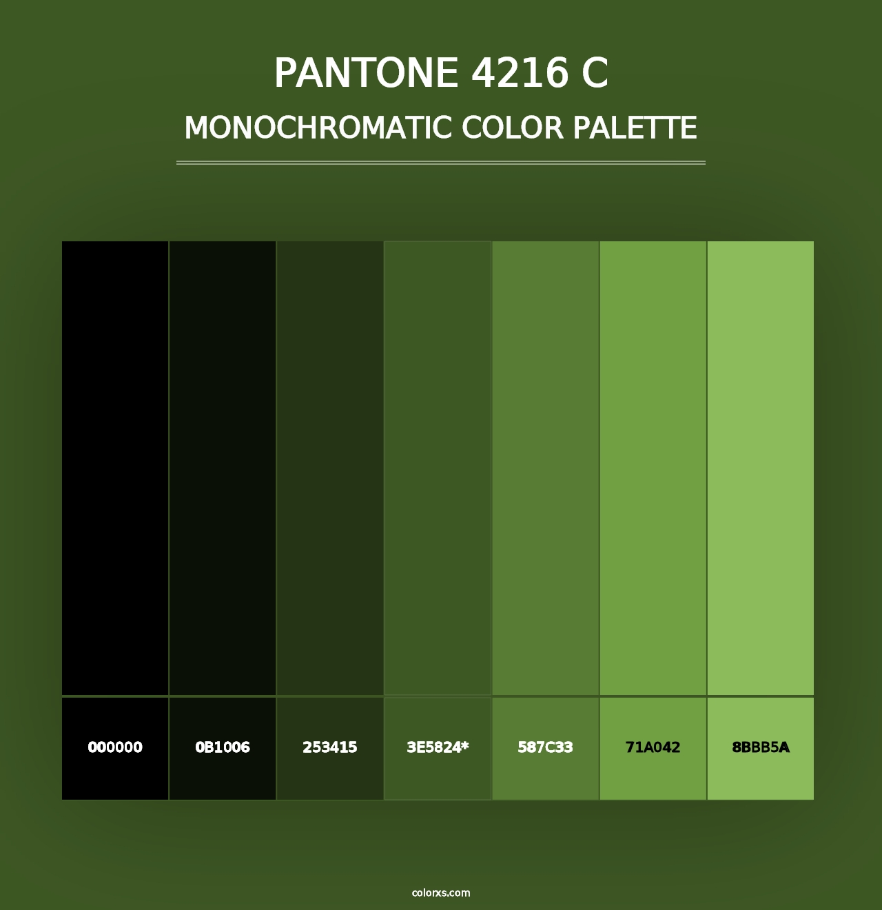 PANTONE 4216 C - Monochromatic Color Palette