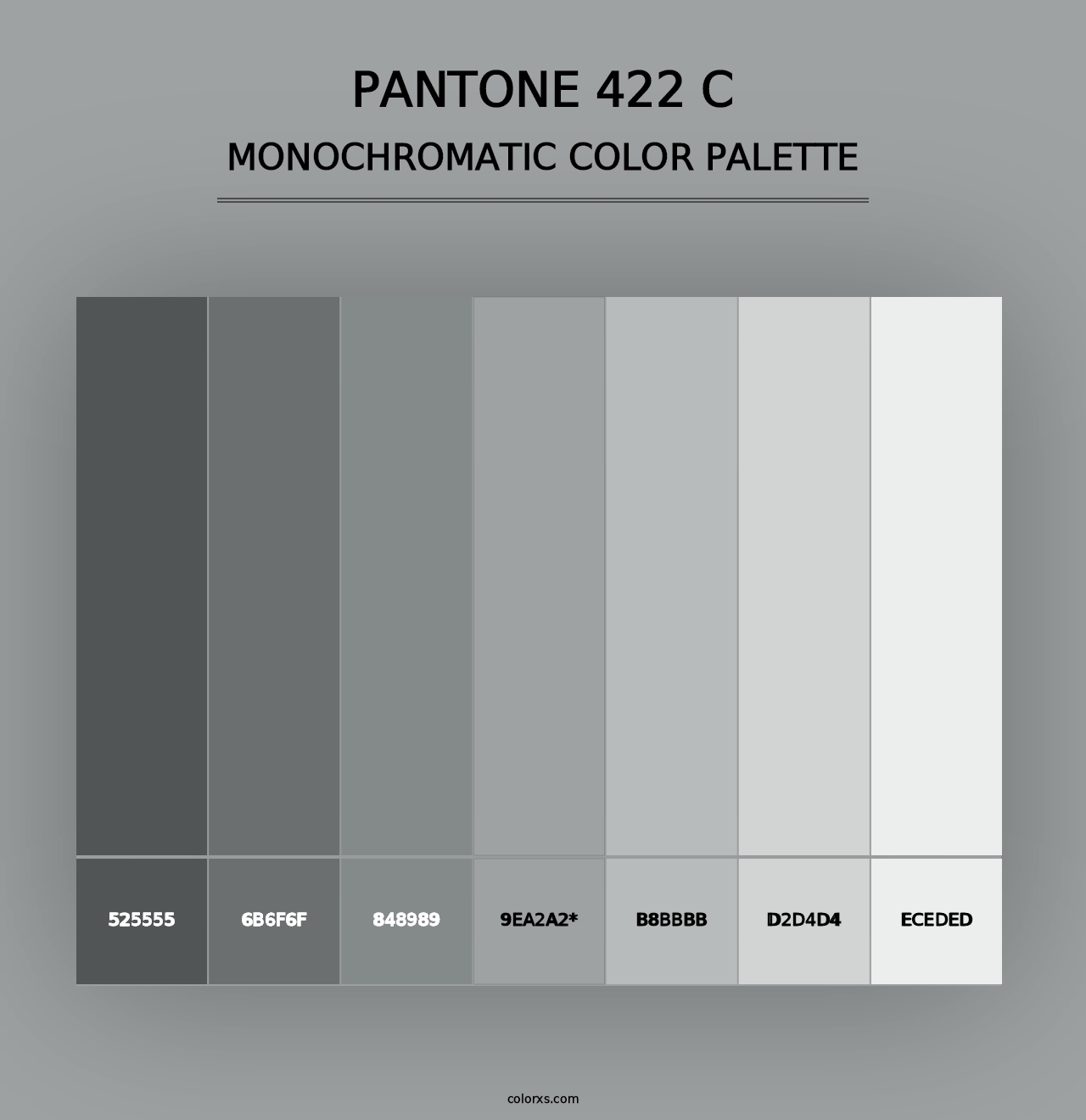 PANTONE 422 C - Monochromatic Color Palette