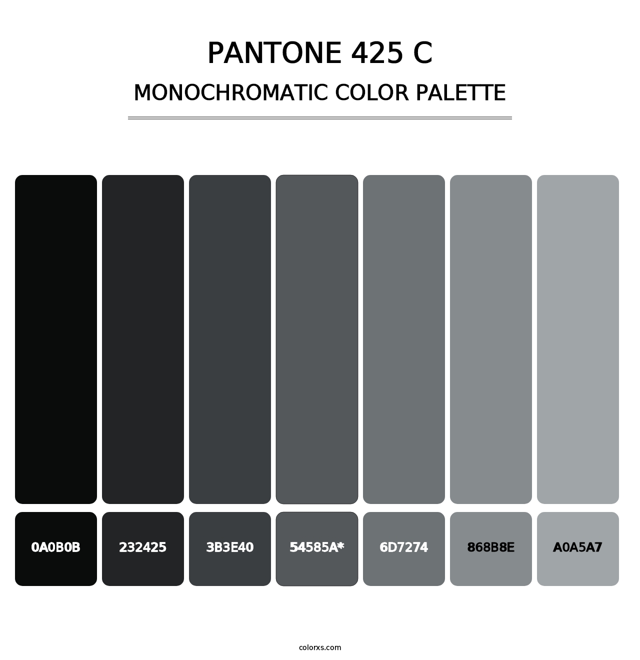 Pantone 425 C Color Palettes