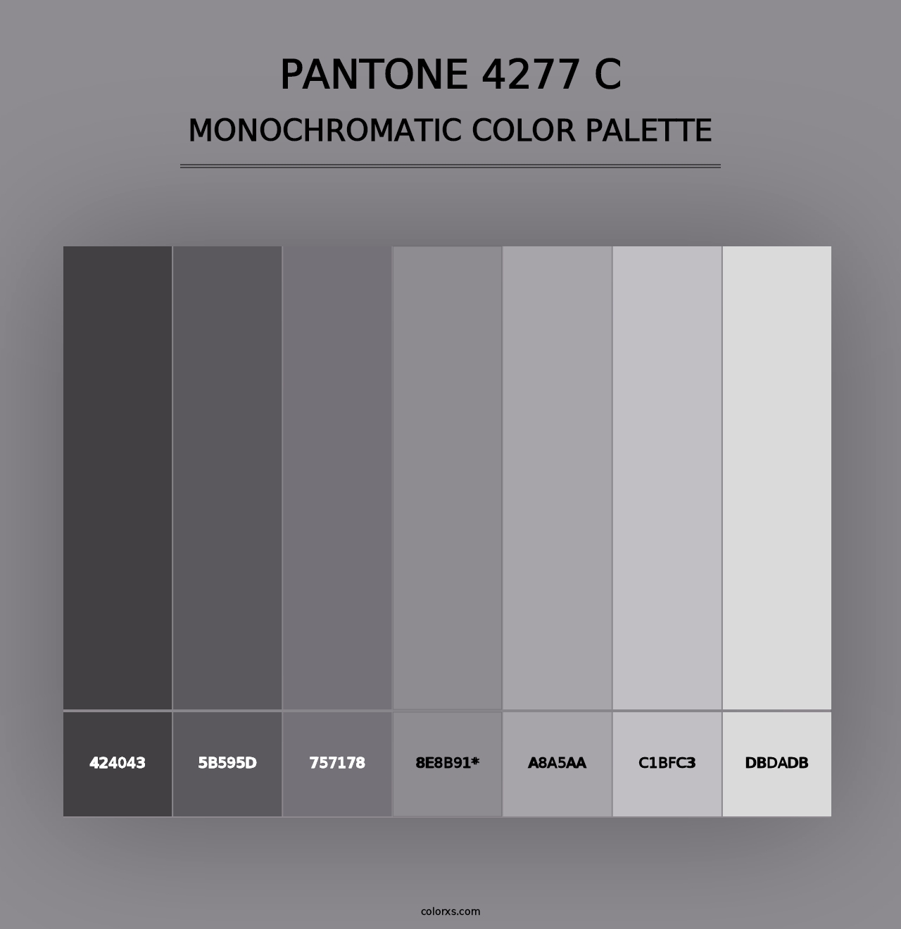 PANTONE 4277 C - Monochromatic Color Palette