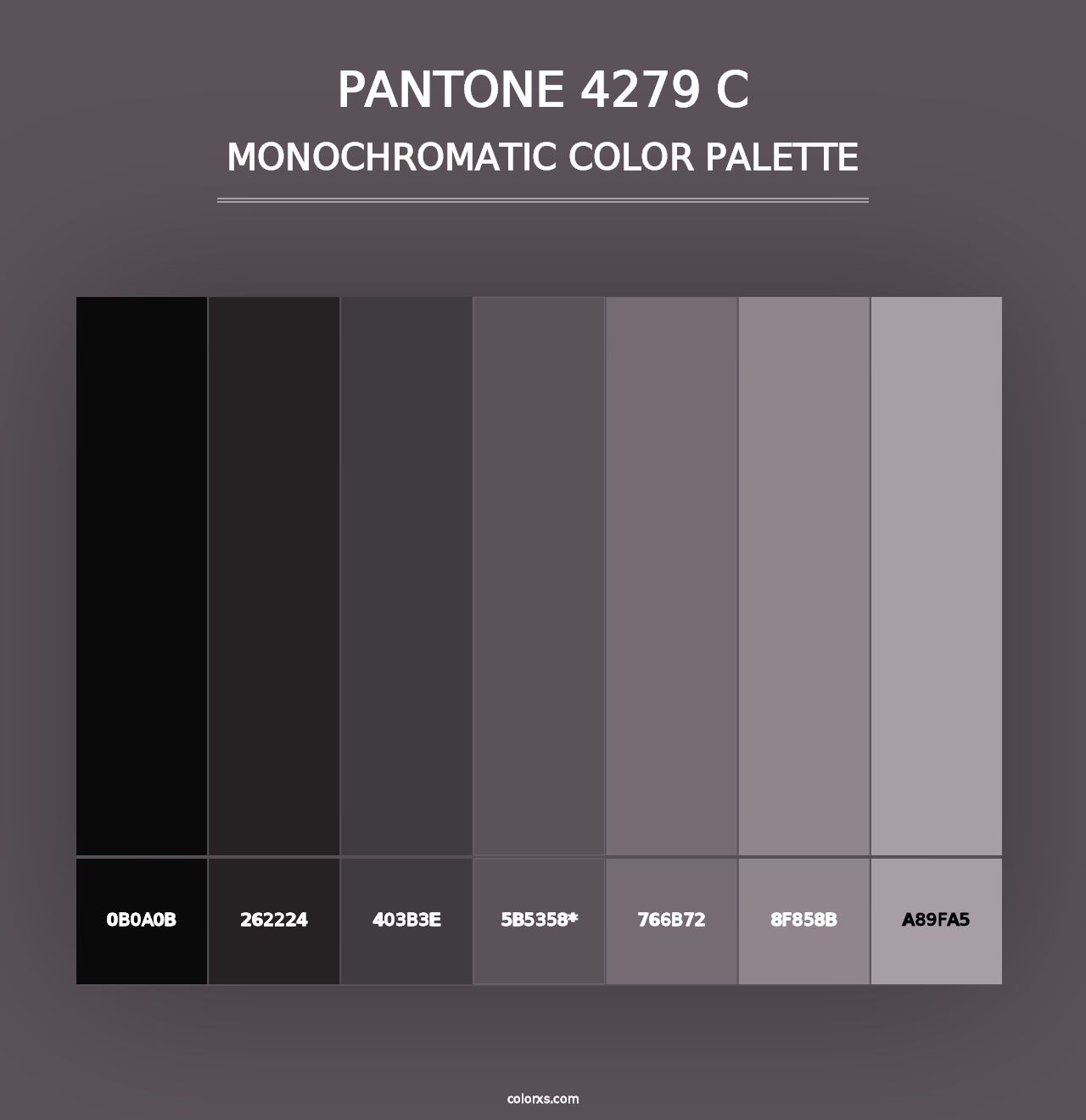 PANTONE 4279 C - Monochromatic Color Palette