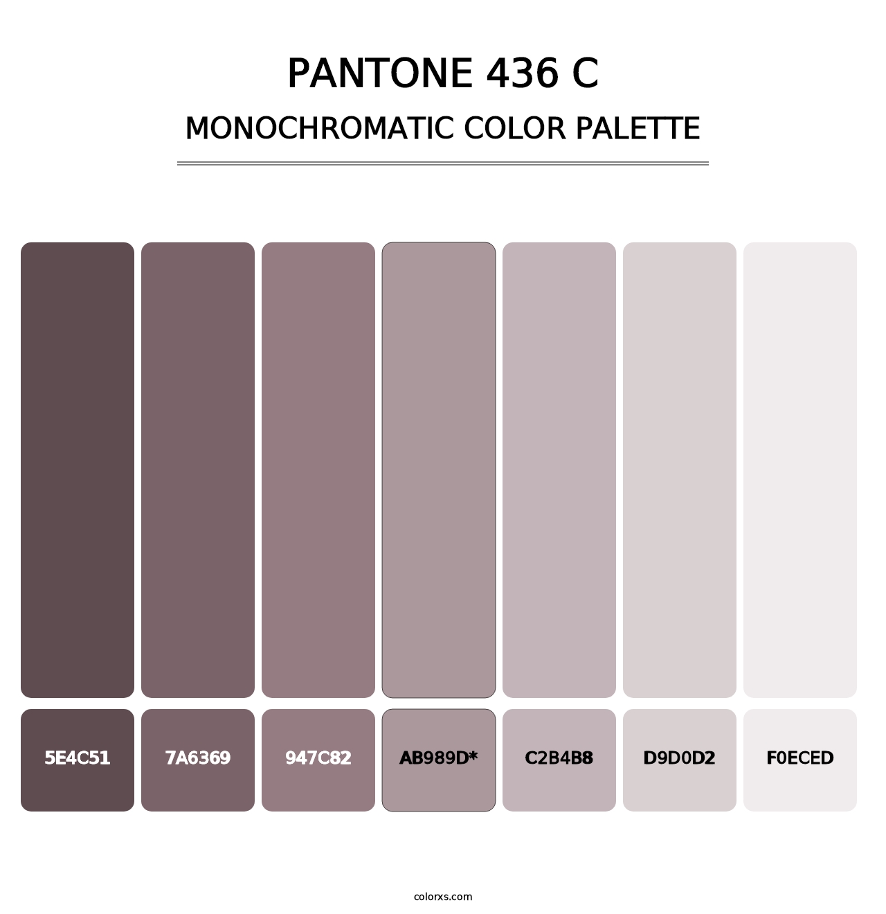 PANTONE 436 C - Monochromatic Color Palette