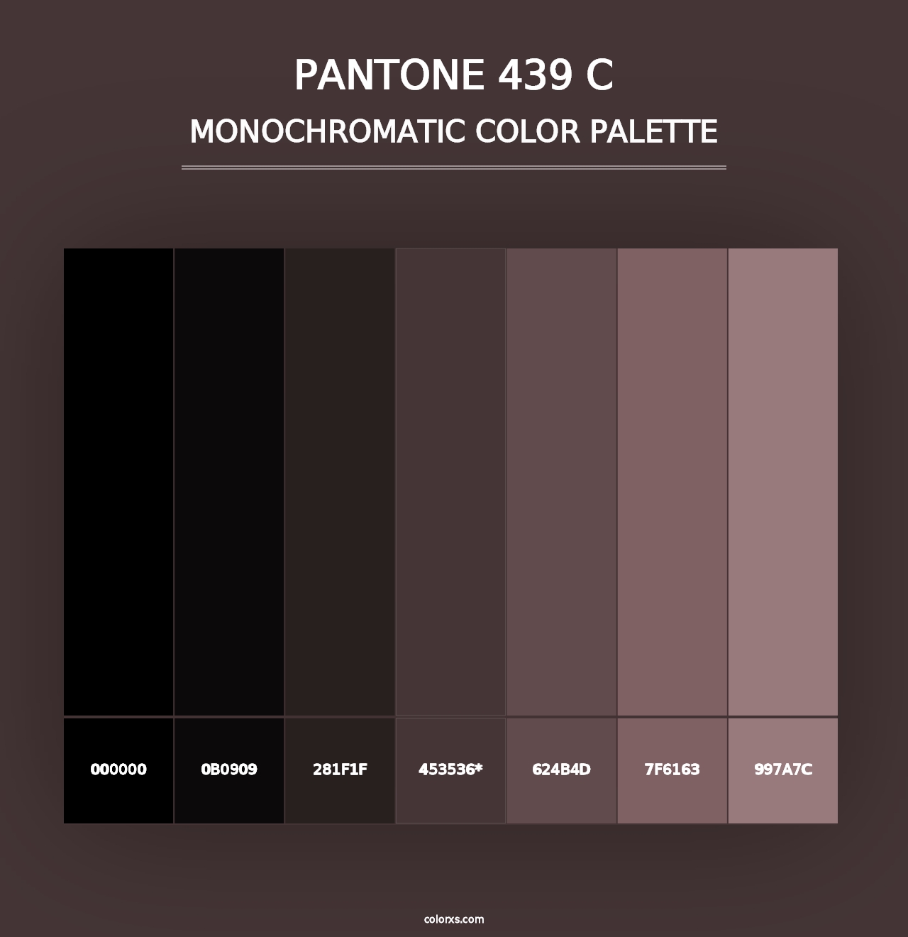 PANTONE 439 C - Monochromatic Color Palette