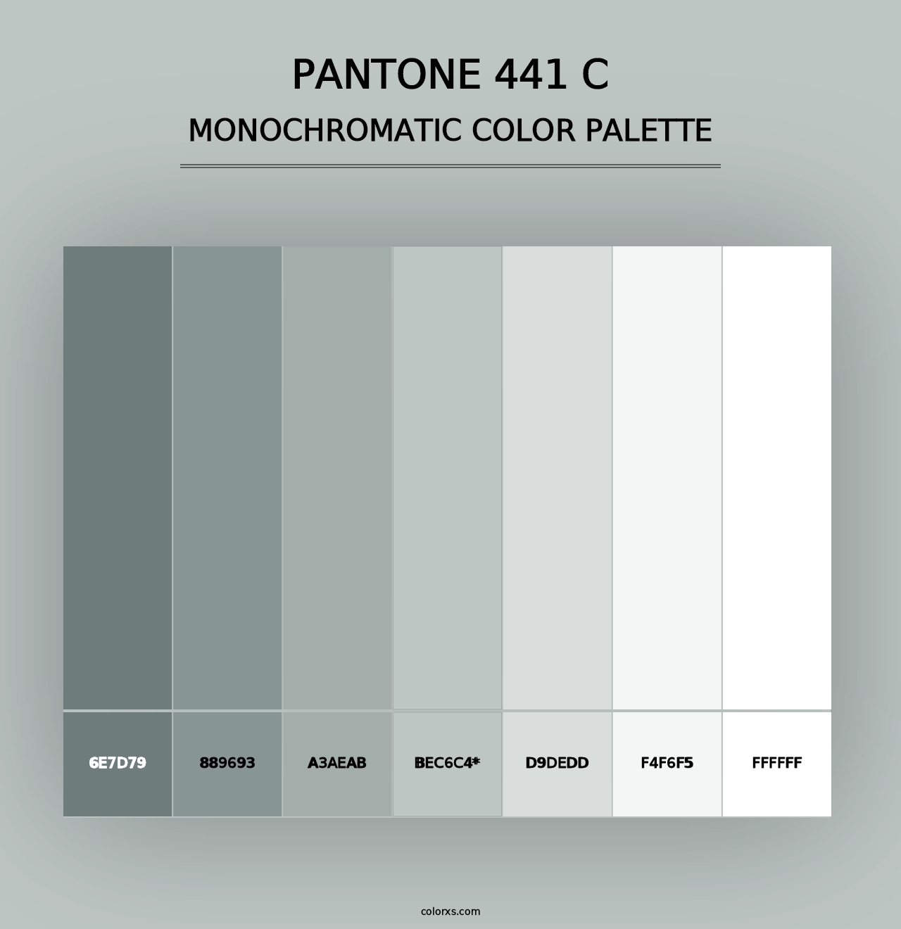 PANTONE 441 C - Monochromatic Color Palette