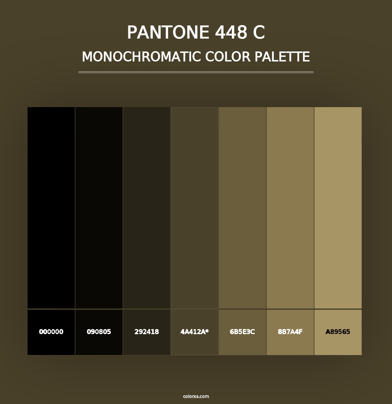 PANTONE 448 C color palettes - colorxs.com