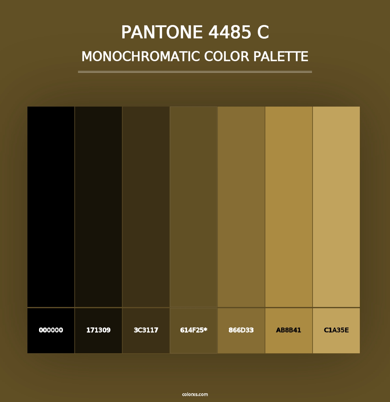 PANTONE 4485 C - Monochromatic Color Palette