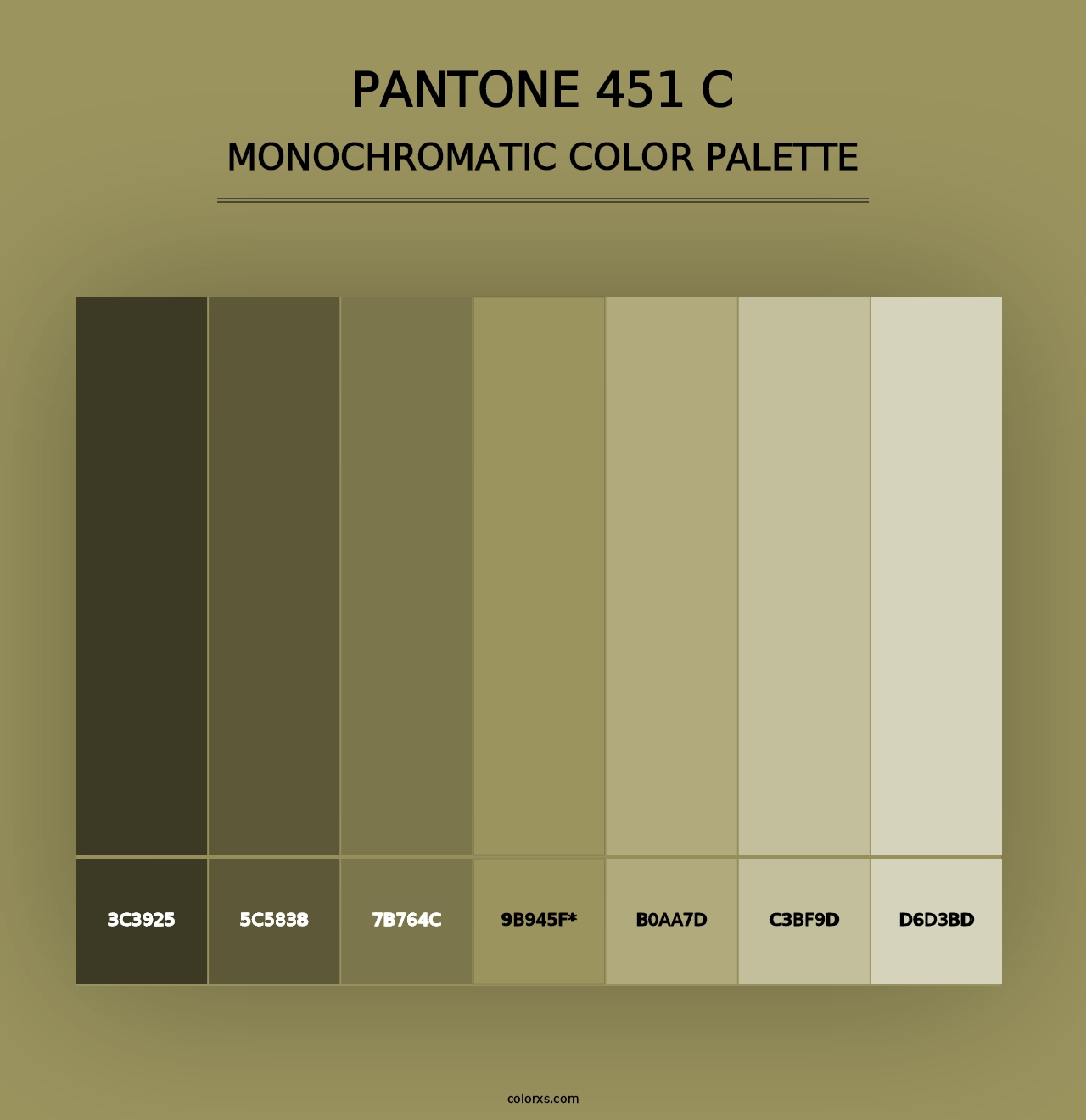 PANTONE 451 C - Monochromatic Color Palette