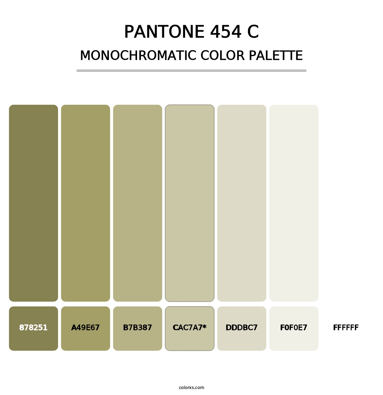 PANTONE 454 C - Monochromatic Color Palette