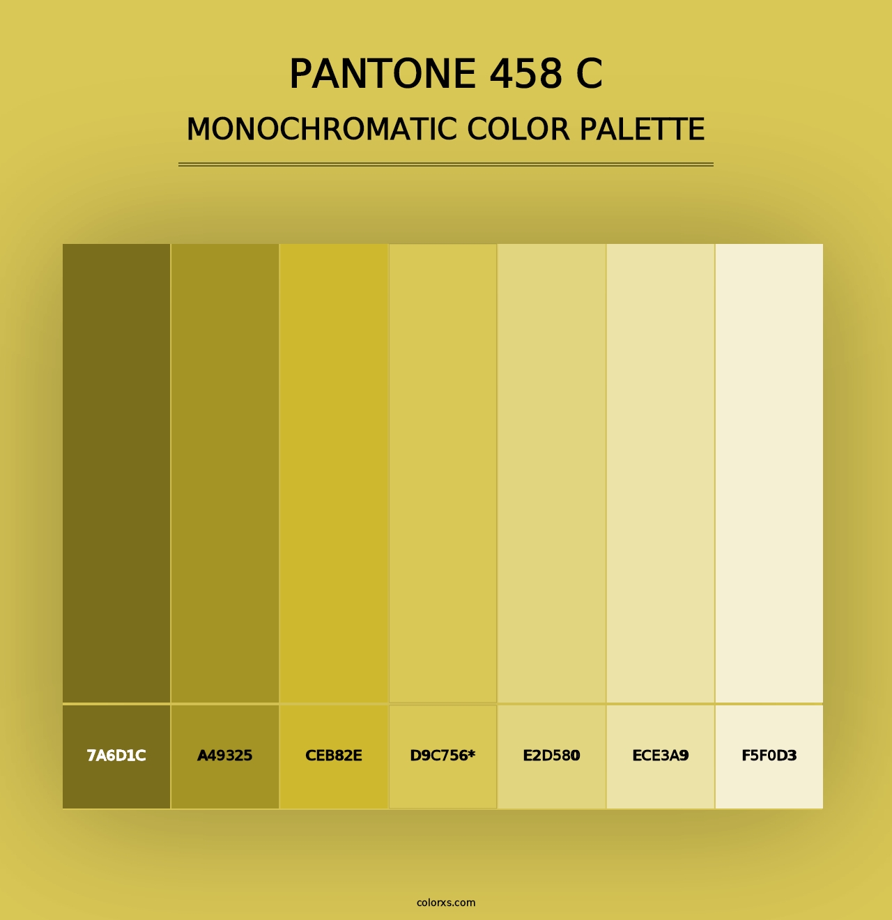 PANTONE 458 C - Monochromatic Color Palette