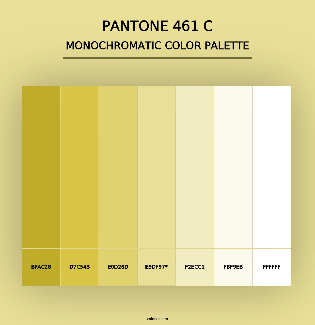 PANTONE 461 C - Monochromatic Color Palette