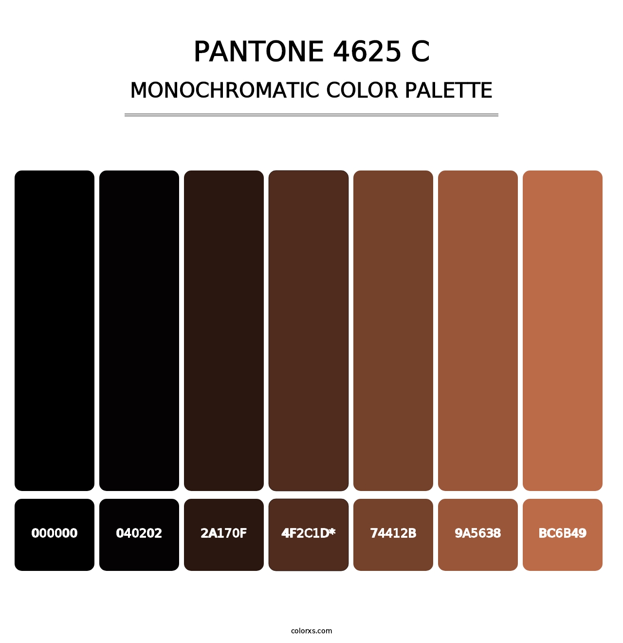 PANTONE 4625 C - Monochromatic Color Palette