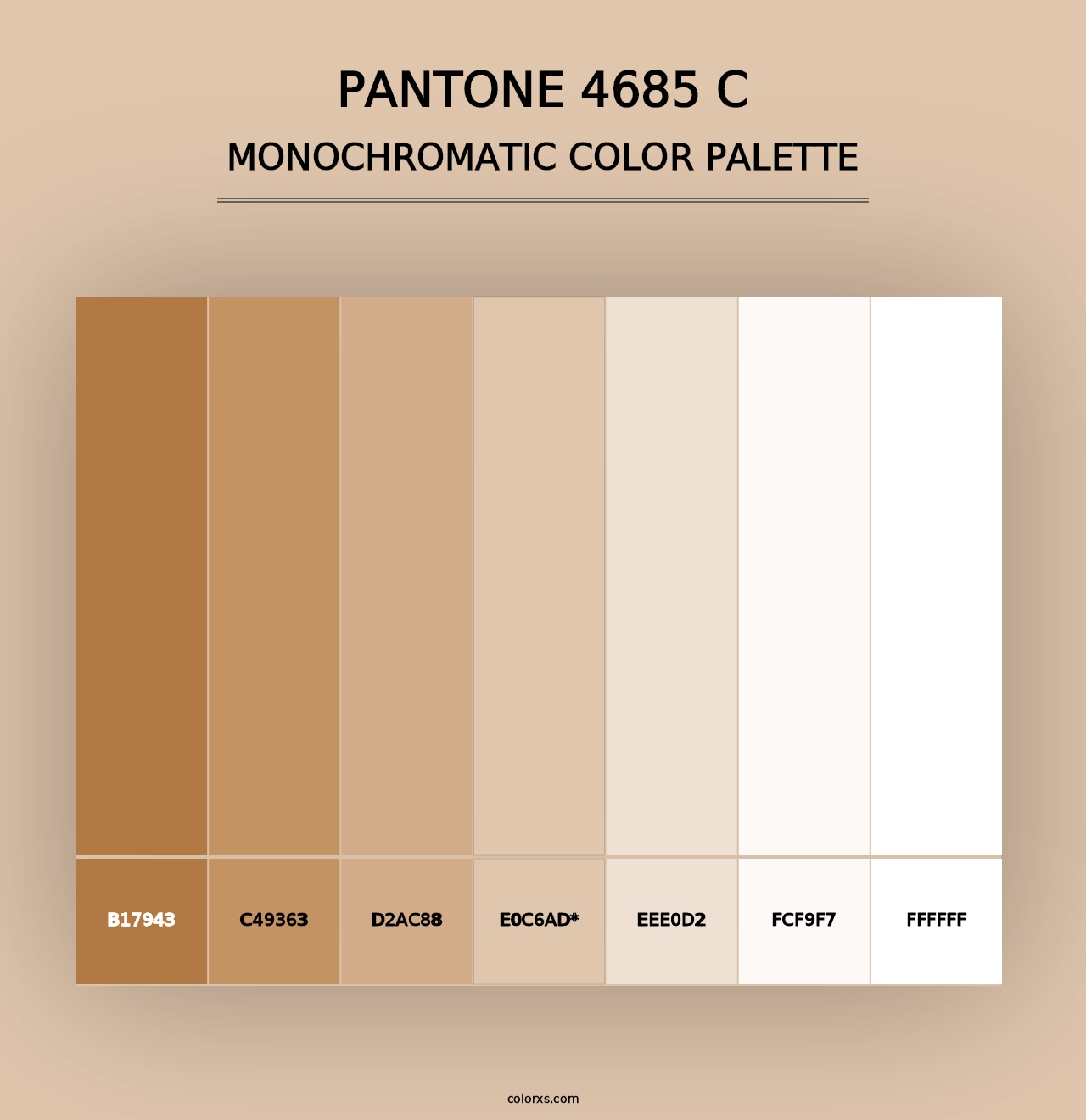 PANTONE 4685 C - Monochromatic Color Palette