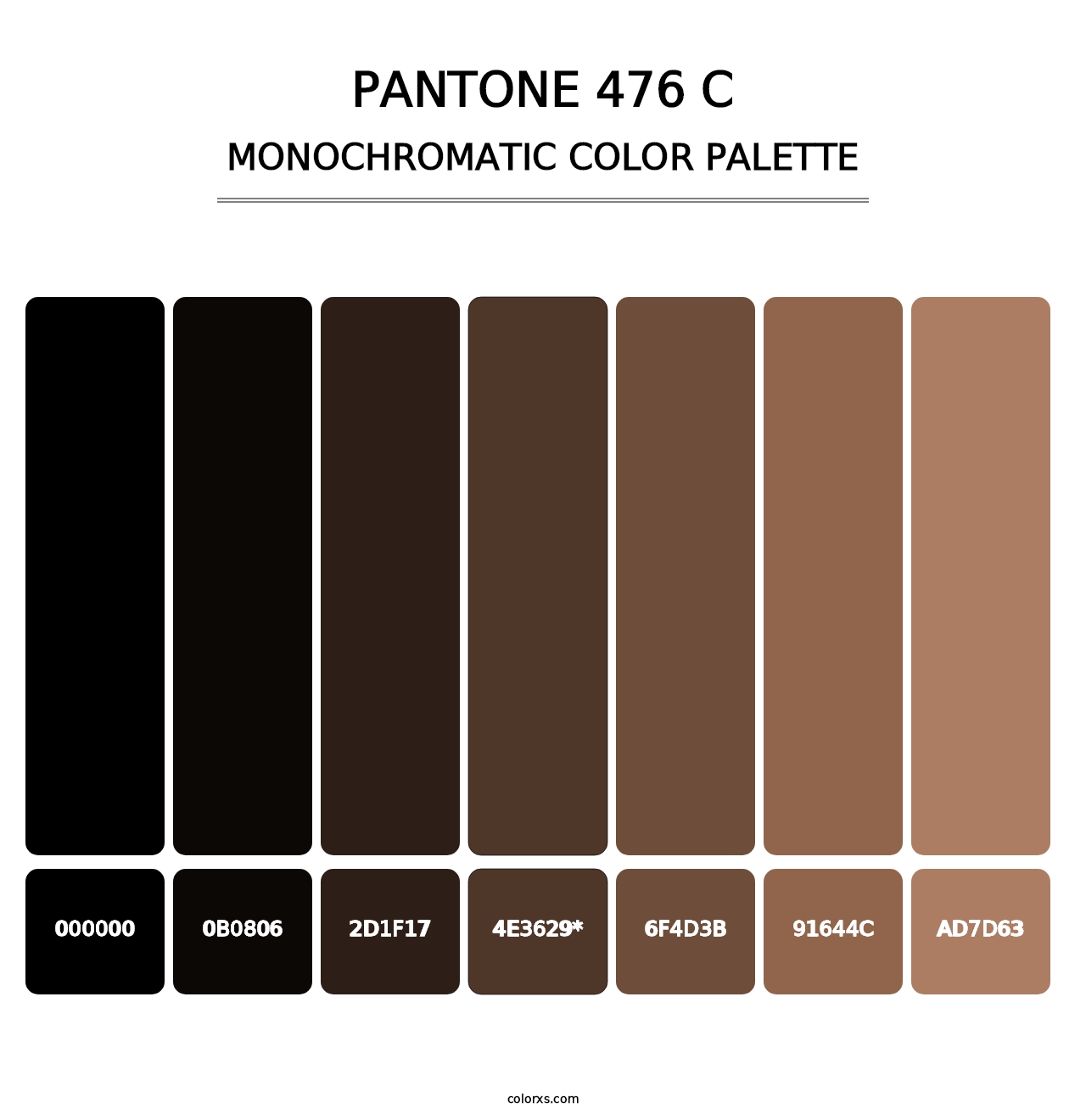 PANTONE 476 C - Monochromatic Color Palette